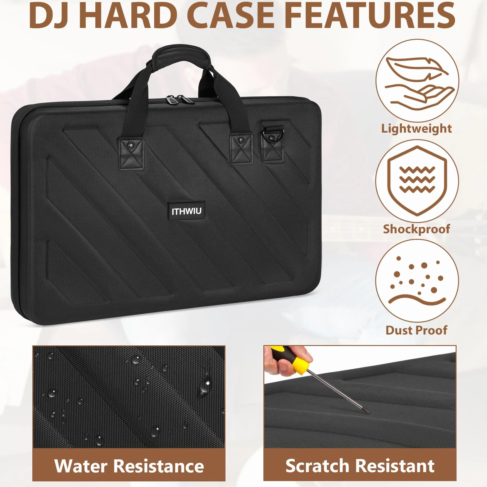 Etui kontrolera DJ, 58x37x9 EVA futerał do przenoszenia dla Pioneer DDJ-SR/SR2, Pioneer DDJ-REV1, Denon MC4000, Numark NVII, Numark NVII Mixtrack Pro 3, NV/Platinum, Hercules Inpulse 500