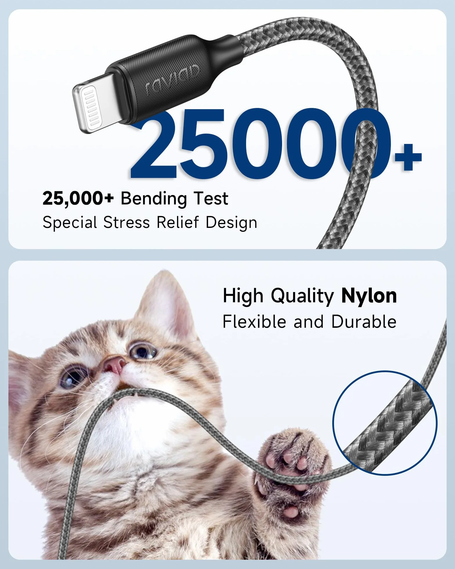 RAVIAD Kabel USB C Lightning 3 m [certyfikat MFi] Power Delivery Nylon typ C to Lightning kabel do ładowania do iPhone 14/13/13 Pro / 13 Pro Max / 13 Mini / 12 / 12 Pro Max / 12 Mini/11 Pro/X/XS/XR/8
