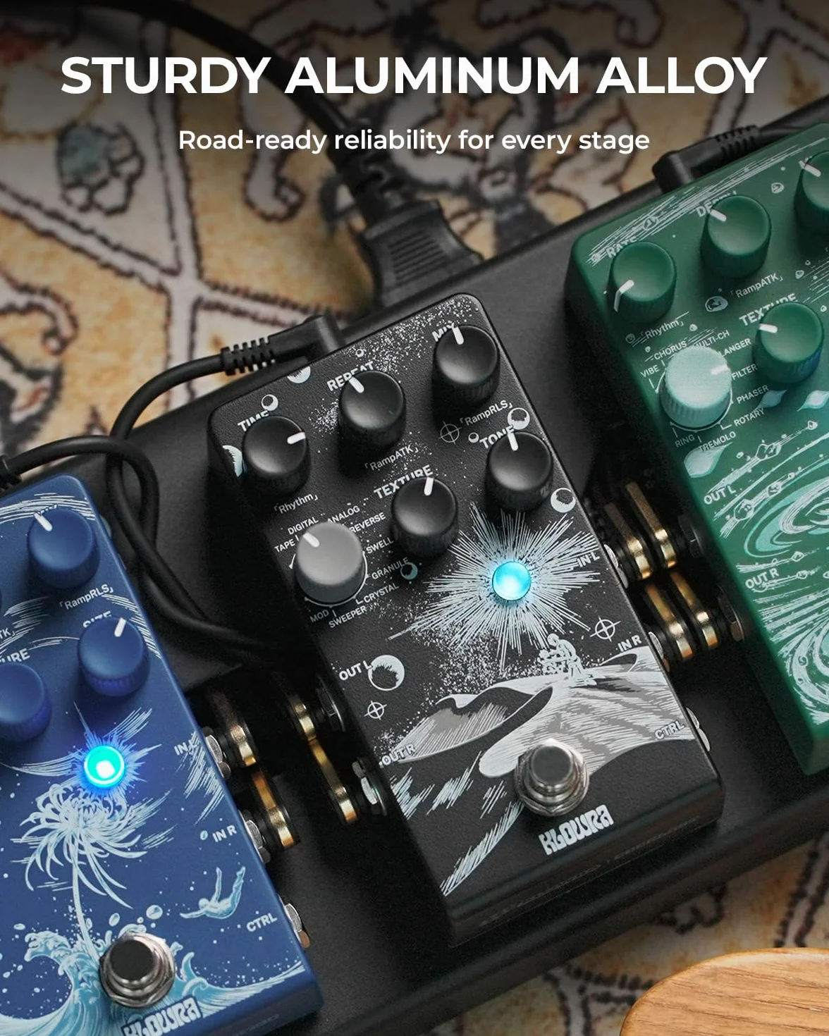 Everlast Delay gitarowy na gitarę elektryczną - Ramp, 9 stereo typów opóźnienia, Tap Tempo, True Bypass, Analog Dry Through, obsługa pedału ekspresji & przełącznika nożnego TS/TRS