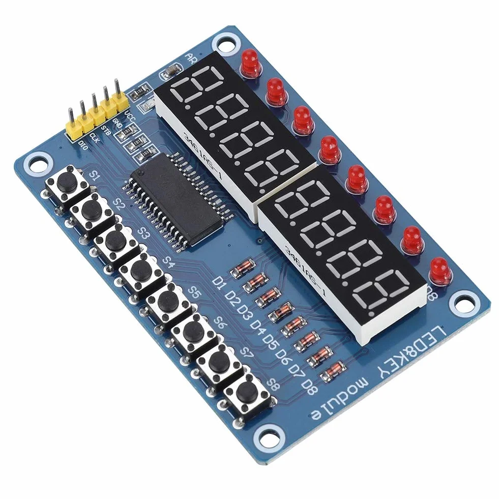 Tonysa 8-bitowy cyfrowy moduł wyświetlacza LED, TM1638, entuzjaści elektroniki, profesjonaliści, moduł wyświetlacza