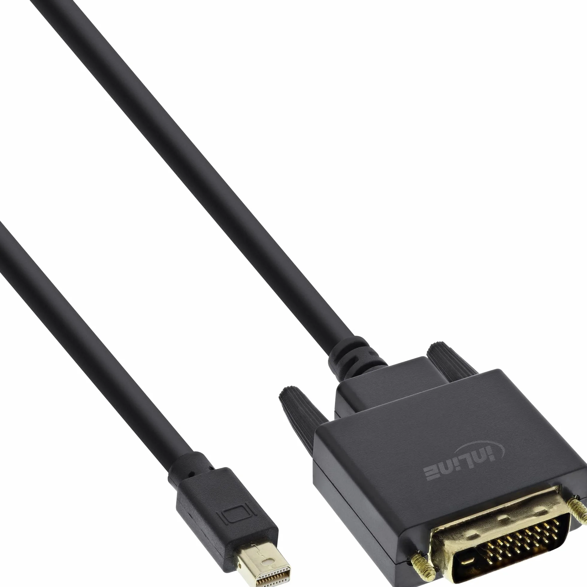 InLine 17226 Mini DisplayPort do kabla DVI, wtyczka Mini DisplayPort na DVI-D 24+1 wtyczka, czarny/złoty, 0,5 m