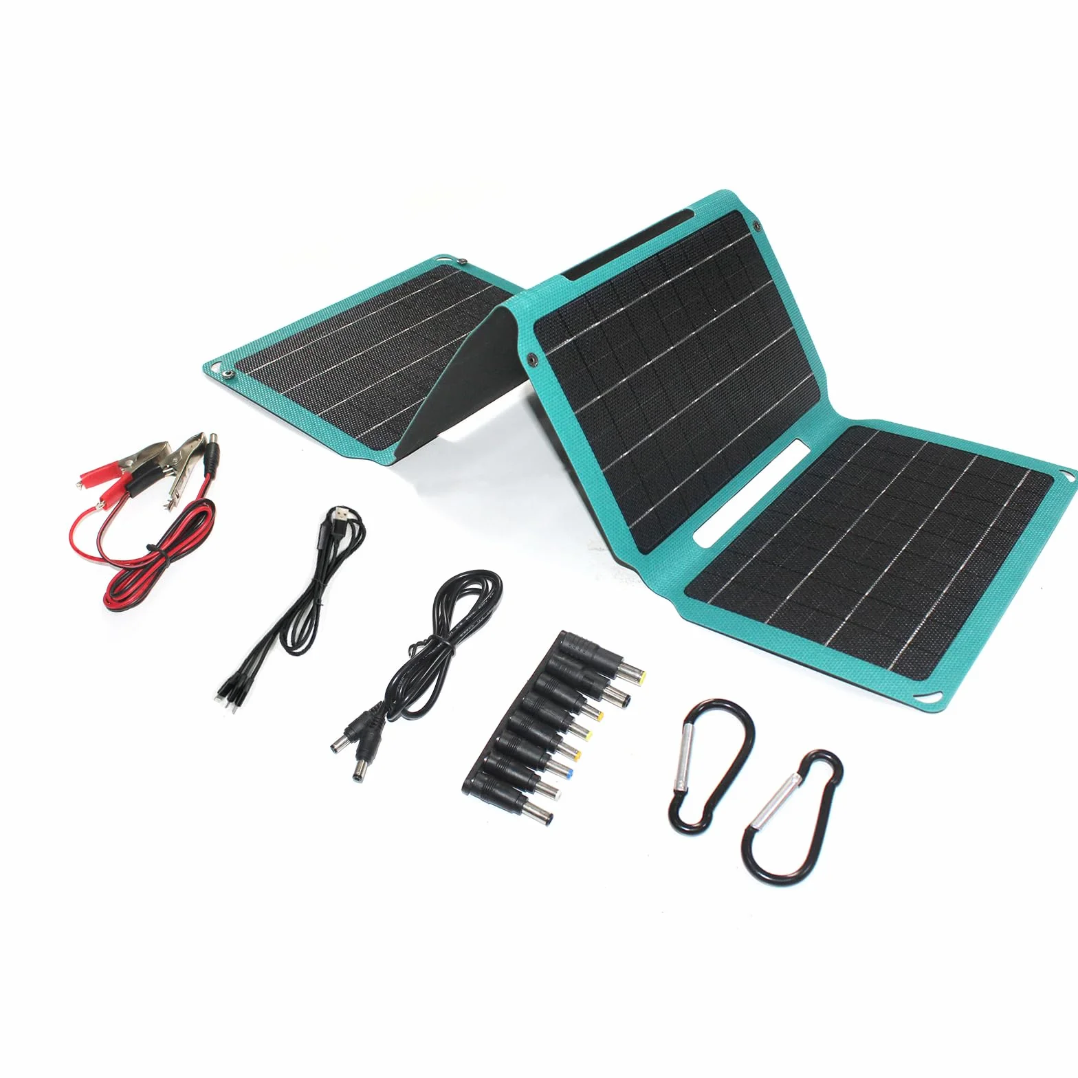 Panel Słoneczny 36W Słoneczny ETFE Monokrystaliczny Panel Słoneczny ładowarka, przenośna ładowarka solarna z typem C, DC, USB, 3 wyjścia na kemping lub wędrówki, aparat, akumulator
