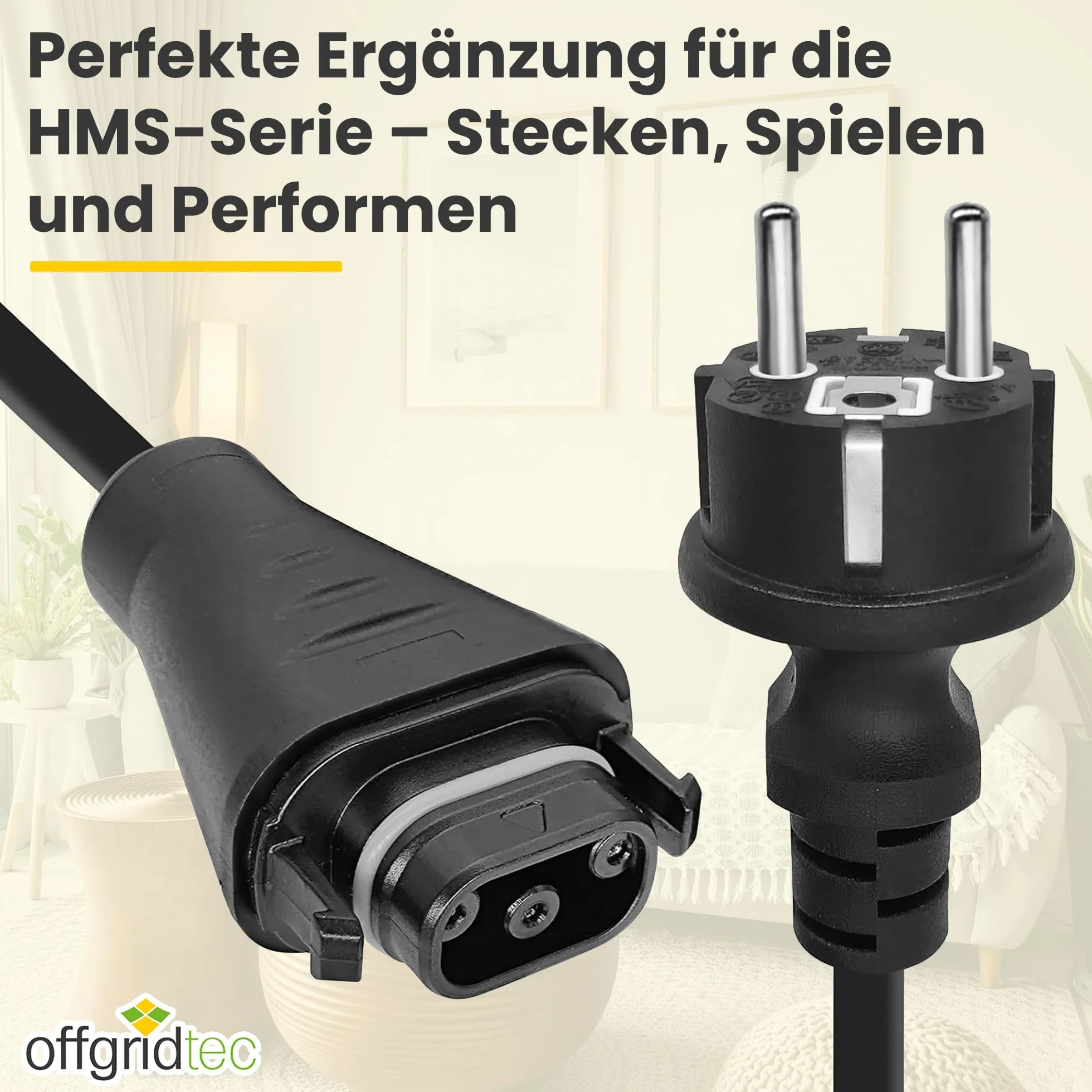 Offgridtec 5M Bc-05 Kabel Połączeniowy Z Wtyczką Żeńską Na Schuko, 3 X 1,5 Mm², Do Mikroinwerterów Serii Hms, Odporny Na Warunki Atmosferyczne, Niezawodny Przesył Energii Na Zewnątrz