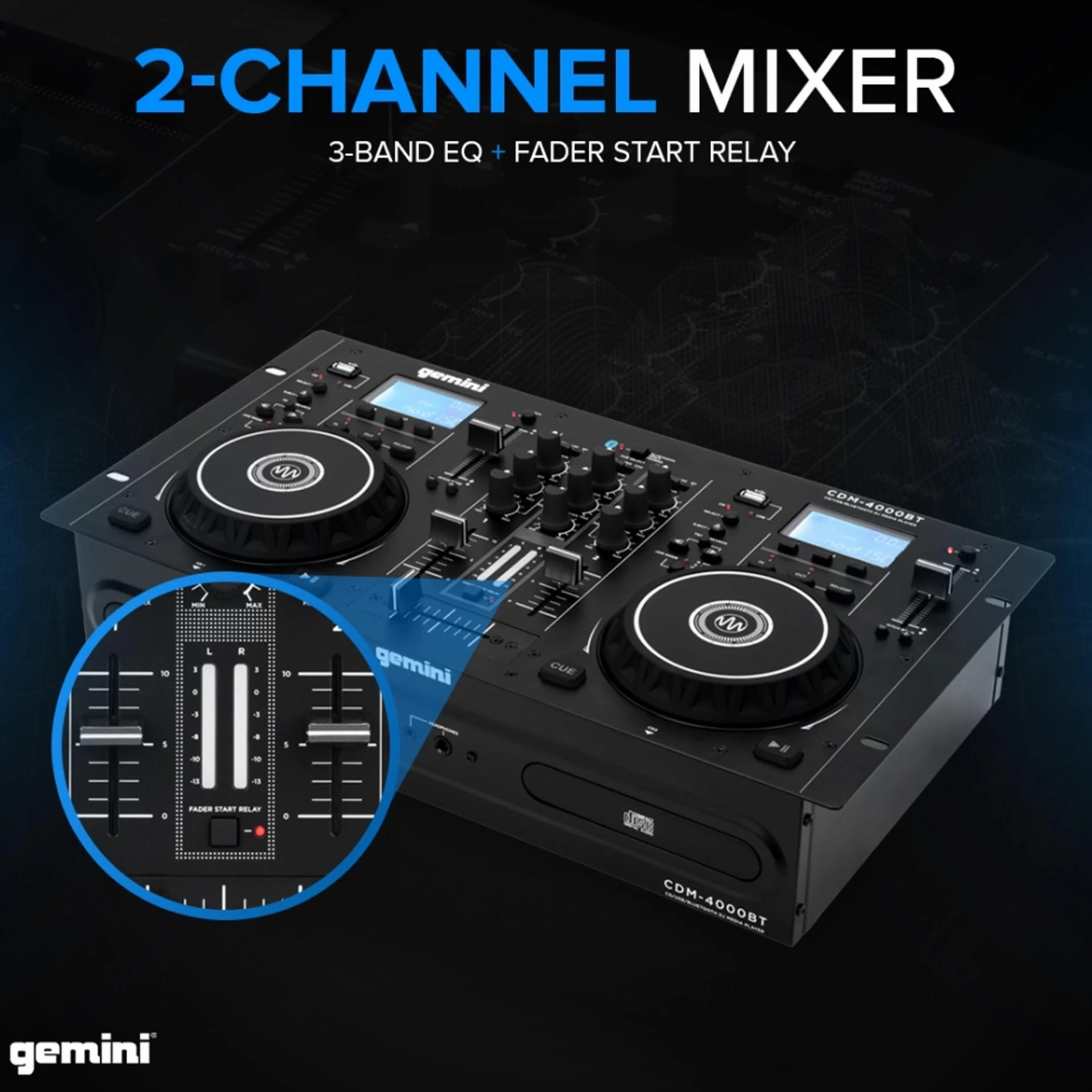 Gemini Sound Odtwarzacz Dj Cd, Czarny, 2 jednostki CD