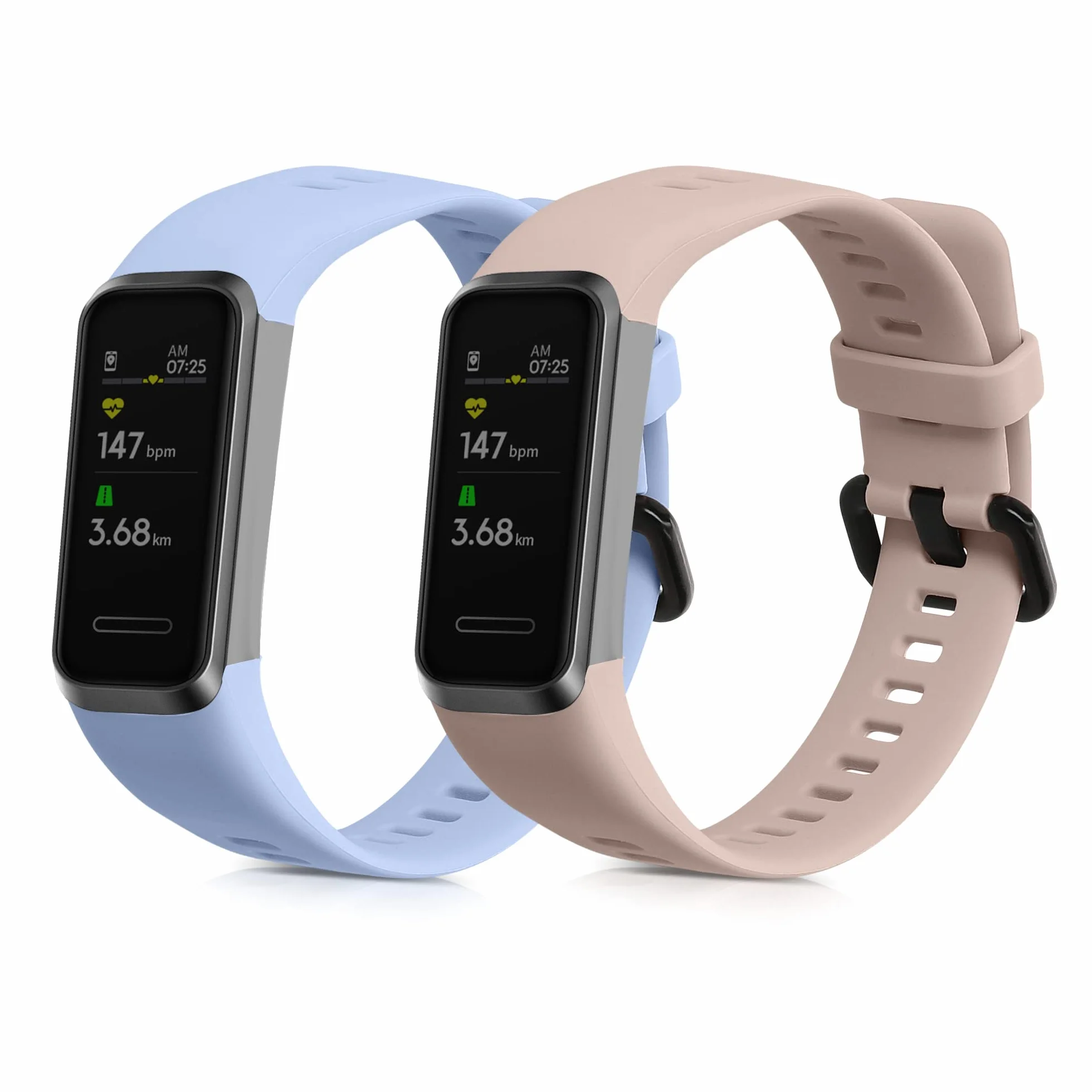 kwmobile Pasek kompatybilny z zegarkiem Huawei Band 4, 2 x zapasowy silikonowy pasek do zegarka