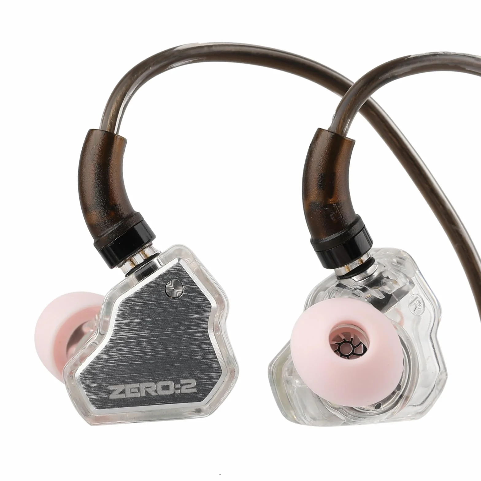 Linsoul 7Hz x Crinacle Zero:2 – słuchawki douszne, zaktualizowany dynamiczny przetwornik 10 mm, przewodowe słuchawki douszne, słuchawki do gier (Typ MIC, Srebrne)