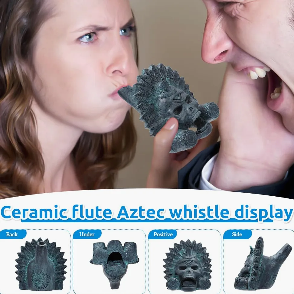 Aztecka gwizdek śmierci, 125 dB, krzyk Aztec Death Whistle, krzycząca aztecka gwizdek śmierci, autentyczne ludzkie krzyki z workiem ze sznurkiem, idealna na Dzień Zmarłych