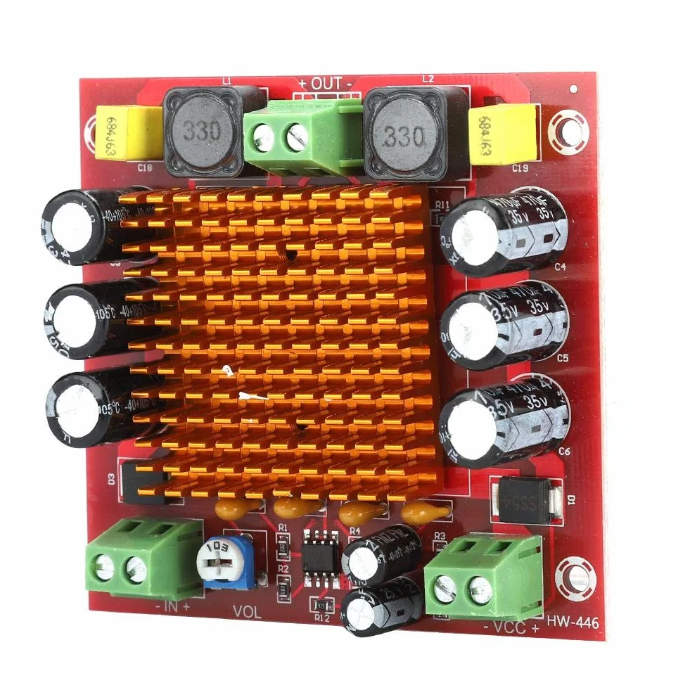 Wendry Płytka wzmacniacza, HW-446, jednokierunkowa płytka wzmacniacza 150 W, cyfrowa płyta wzmacniacza audio z chipem TPA3116DA, wytrzymała i trwała