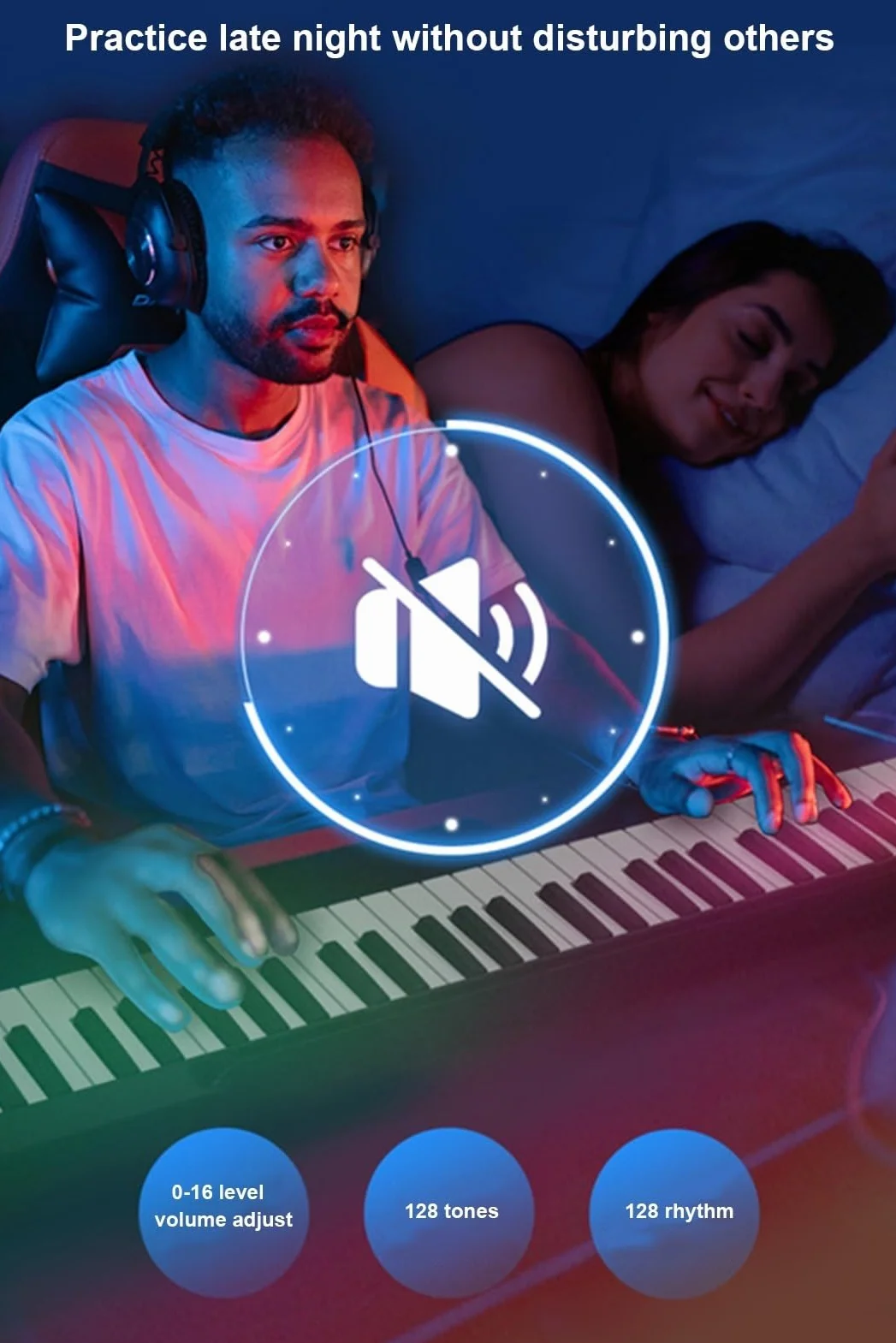 88 Keyboard, klawiatura akumulatorowa z Bluetooth MIDI, składane pianino cyfrowe, przenośne, pełnowymiarowe, dotykowe, elektryczne pianino, wbudowane dwa głośniki, dla początkujących i profesjonalistó