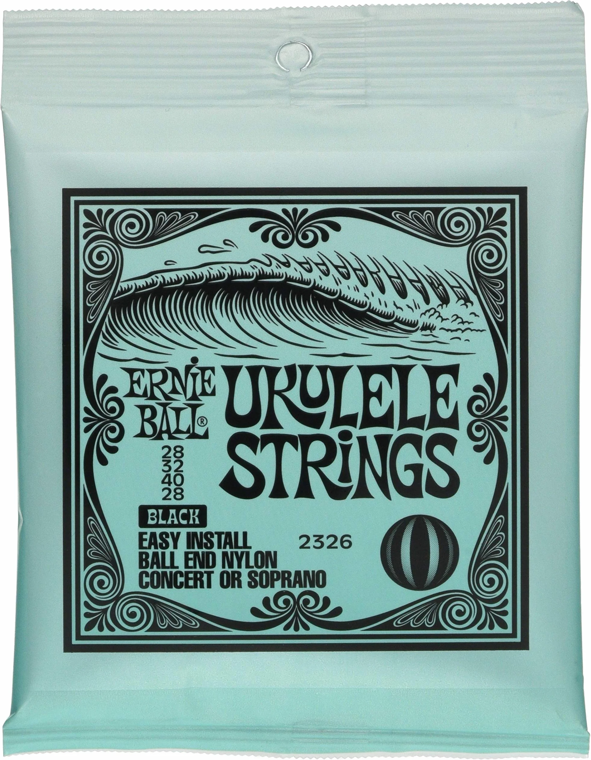 Ernie Ball Concert/Soprano Nylon Ball End Ukulele Strings Black