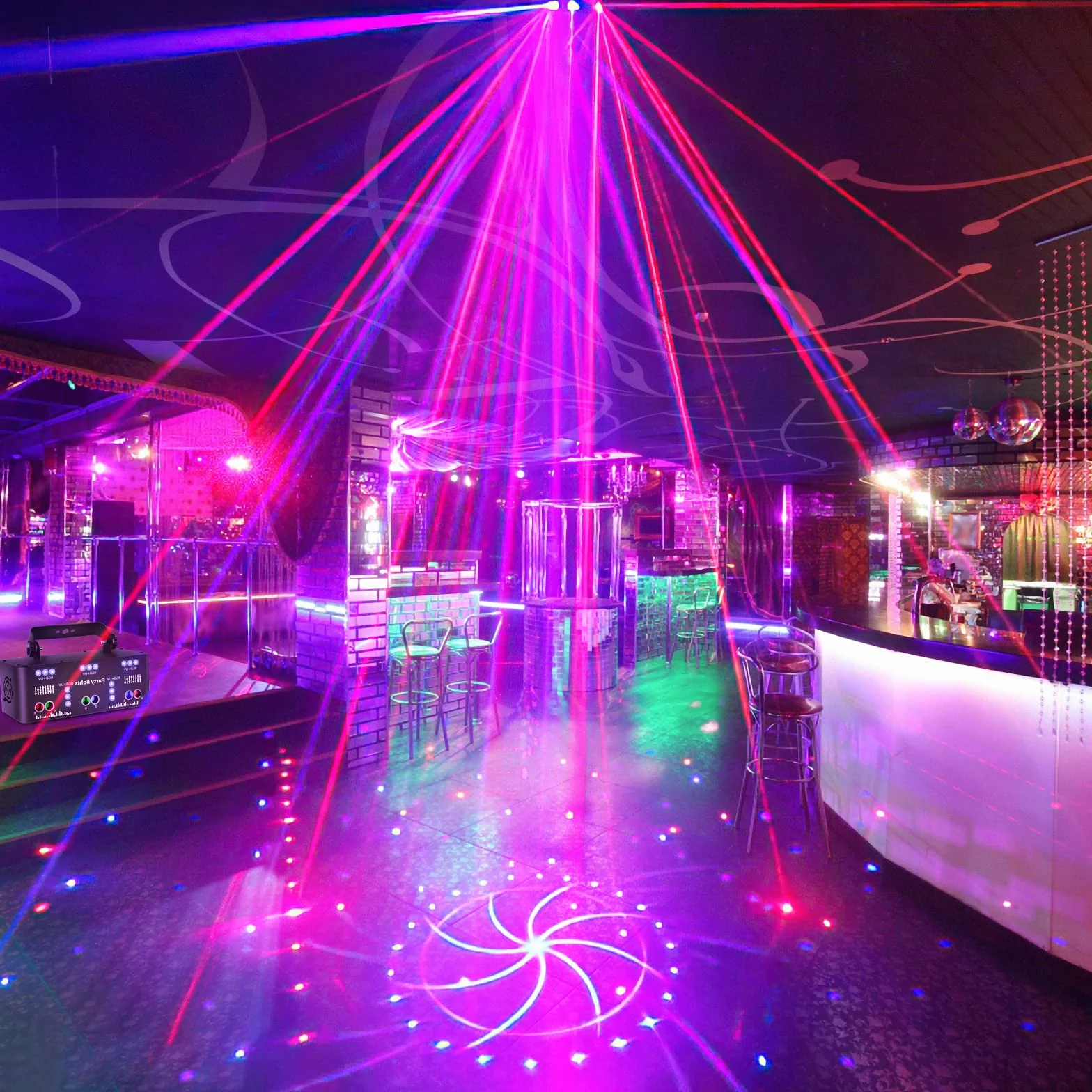 Światło dyskoteczne Światło imprezowe, DMX efekty świetlne LED RGB Projektor DJ sterowany muzyką dyskoteka światła, dla KTV zjazd rodzinny ślub rocznica Halloween