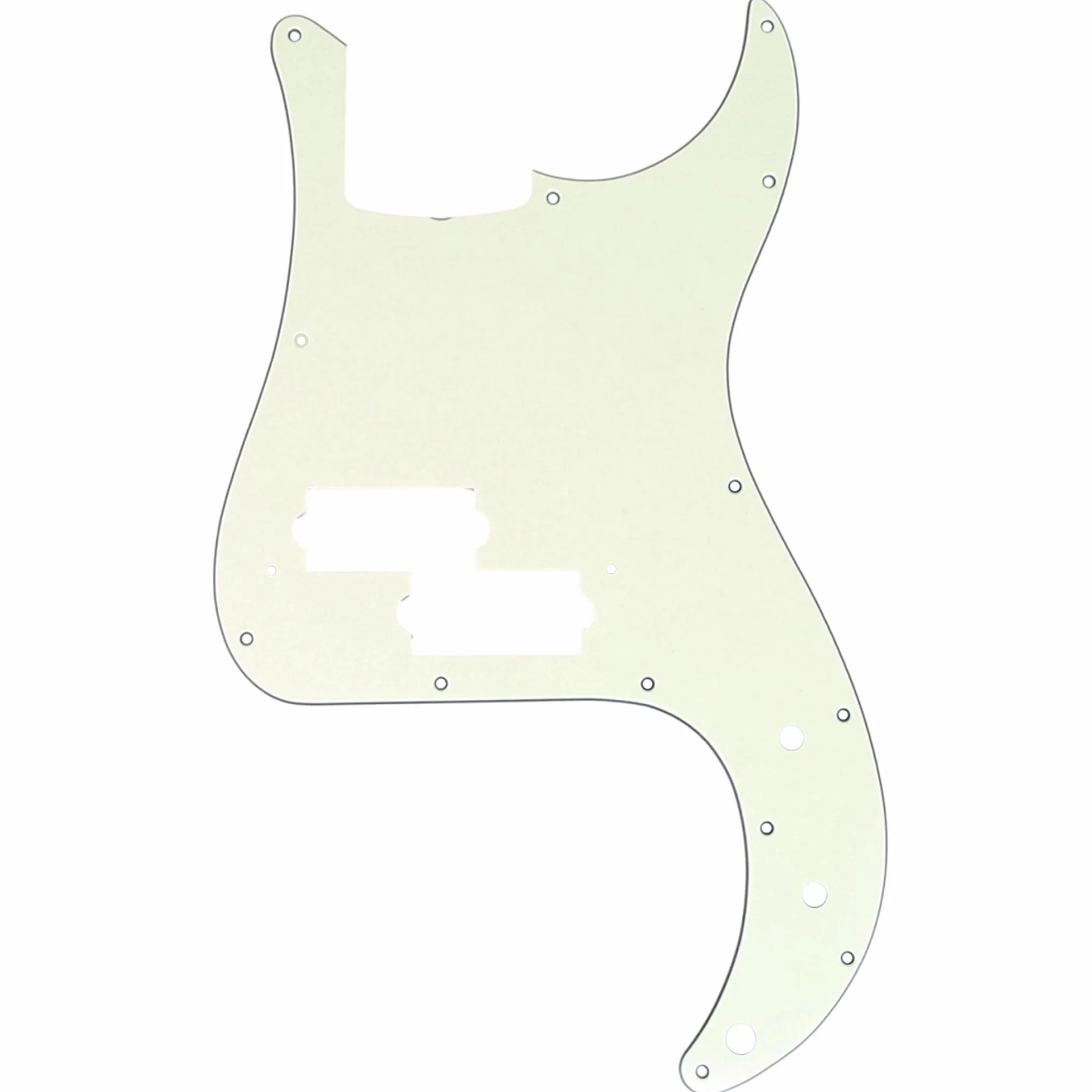 Musiclily Pro 10 Otworów P Bass Pickguard Maskownica do Gitary Basowej 4-strunowy Fender Japan Precision Bass, 3-warstwowy Kość Słoniowa