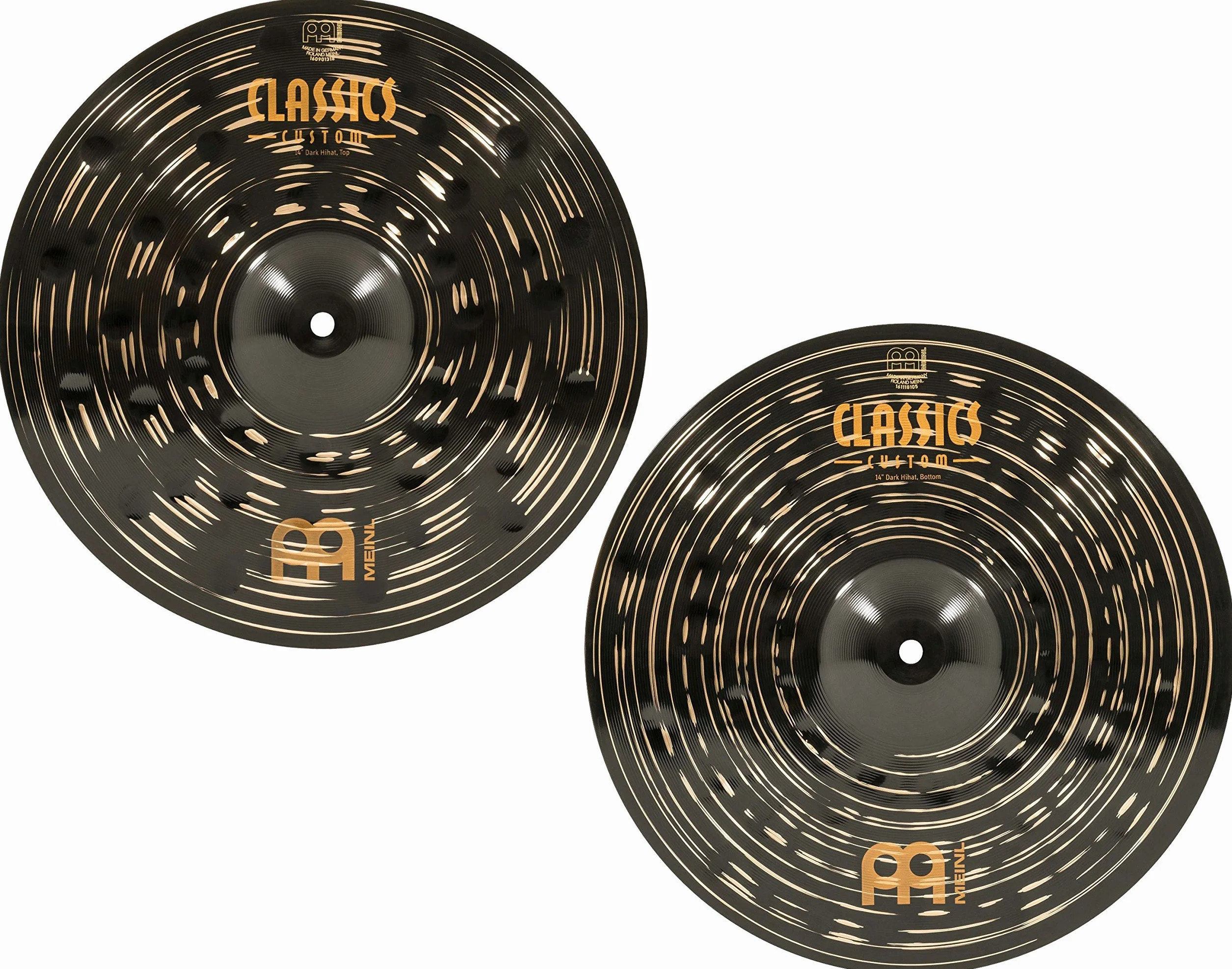 Meinl Cymbals CC14DAH ciemne klasyki niestandardowe 14 cali (35,6 cm) talerze Hi-Hat (para)