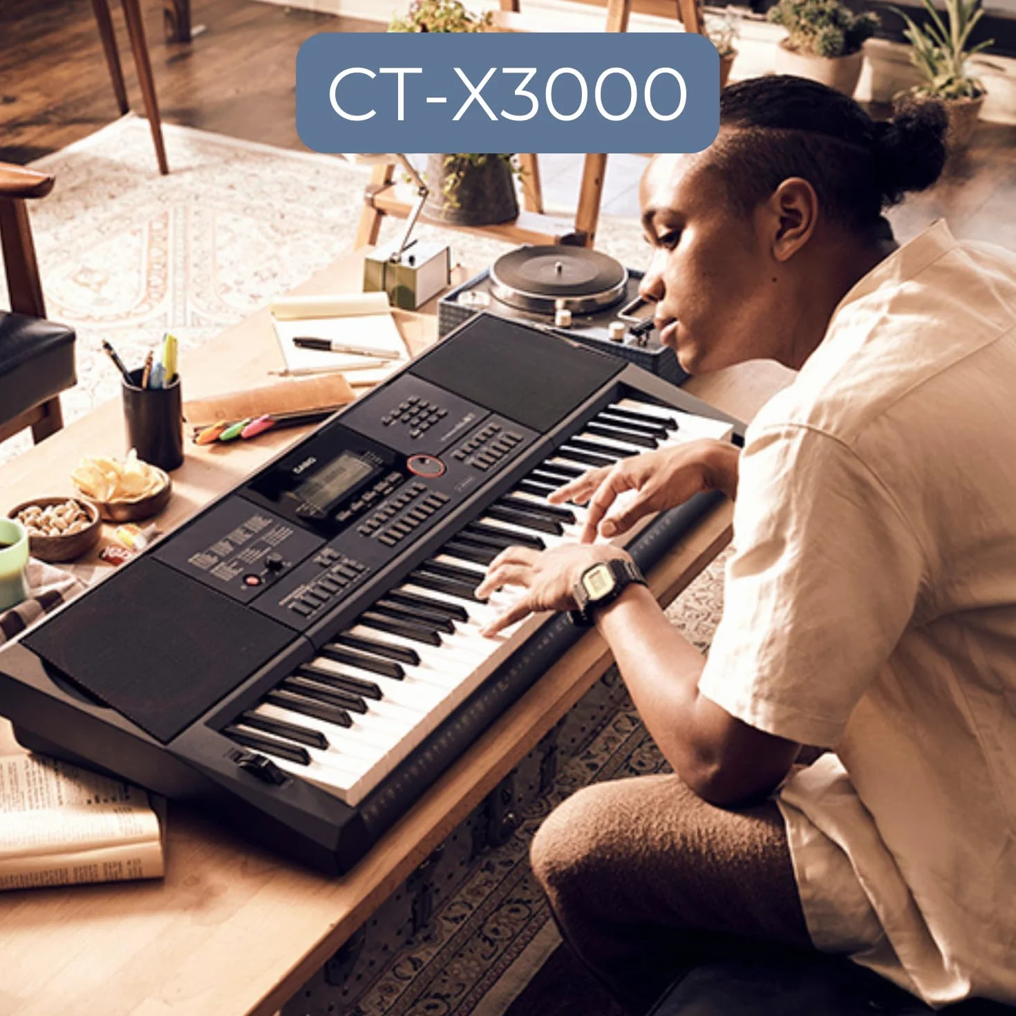 Casio CT-X3000 Keyboard, Czarny, 38.4 x 94.8 x 11.6 cm