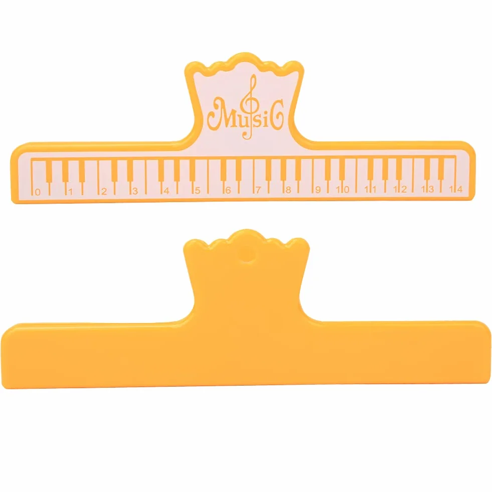 2 szt. Plastikowy Uchwyt na Nuty do Książki Muzycznej, Dobry Pomocnik Przy Grze na Instrumencie, Lekki Wodoodporny Klips (YELLOW)