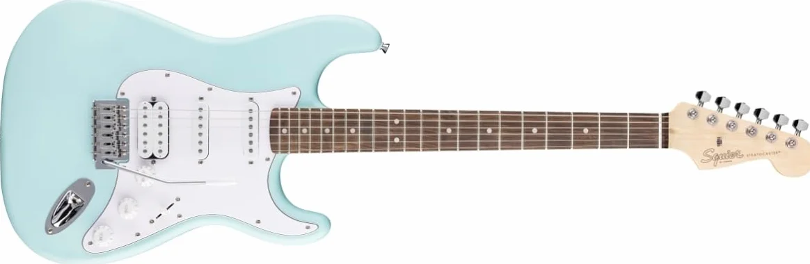 Fender Squier Debut Series HSS Stratocaster gitara elektryczna, gitara dla początkujących, 2-letnia, Daphne Blue