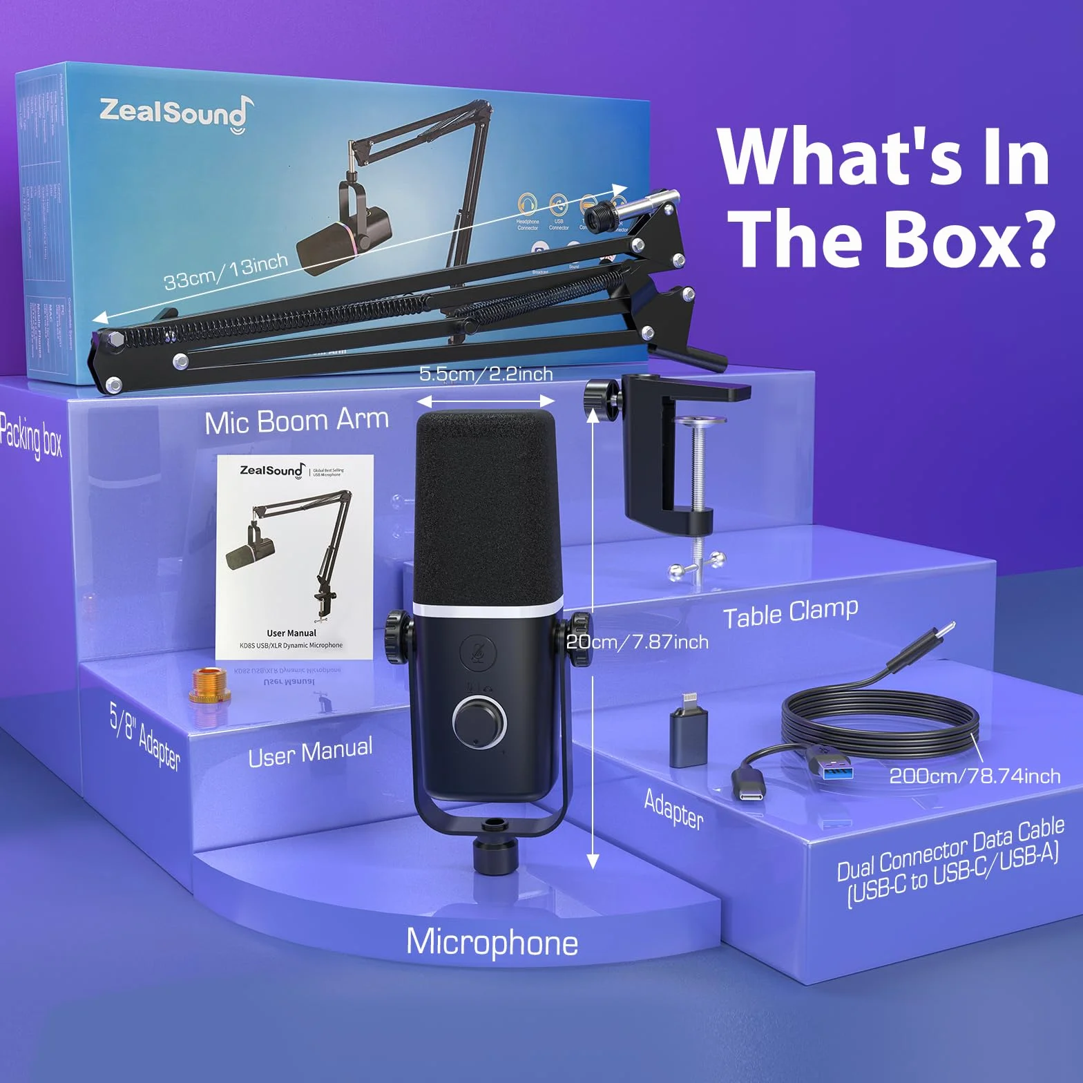 zealsound Dynamiczny mikrofon USB do streamingu Discord Podcasts Twitch YouTube
