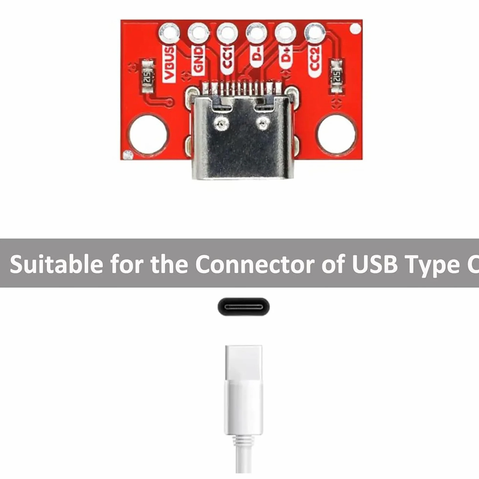 5 sztuk gniazda USB 3.1 typu C Breakout Board DIY, 6 pinów 2,54 mm USB-C BreakoutBoards DIY Breakout Board z płytką konwerterową PCB