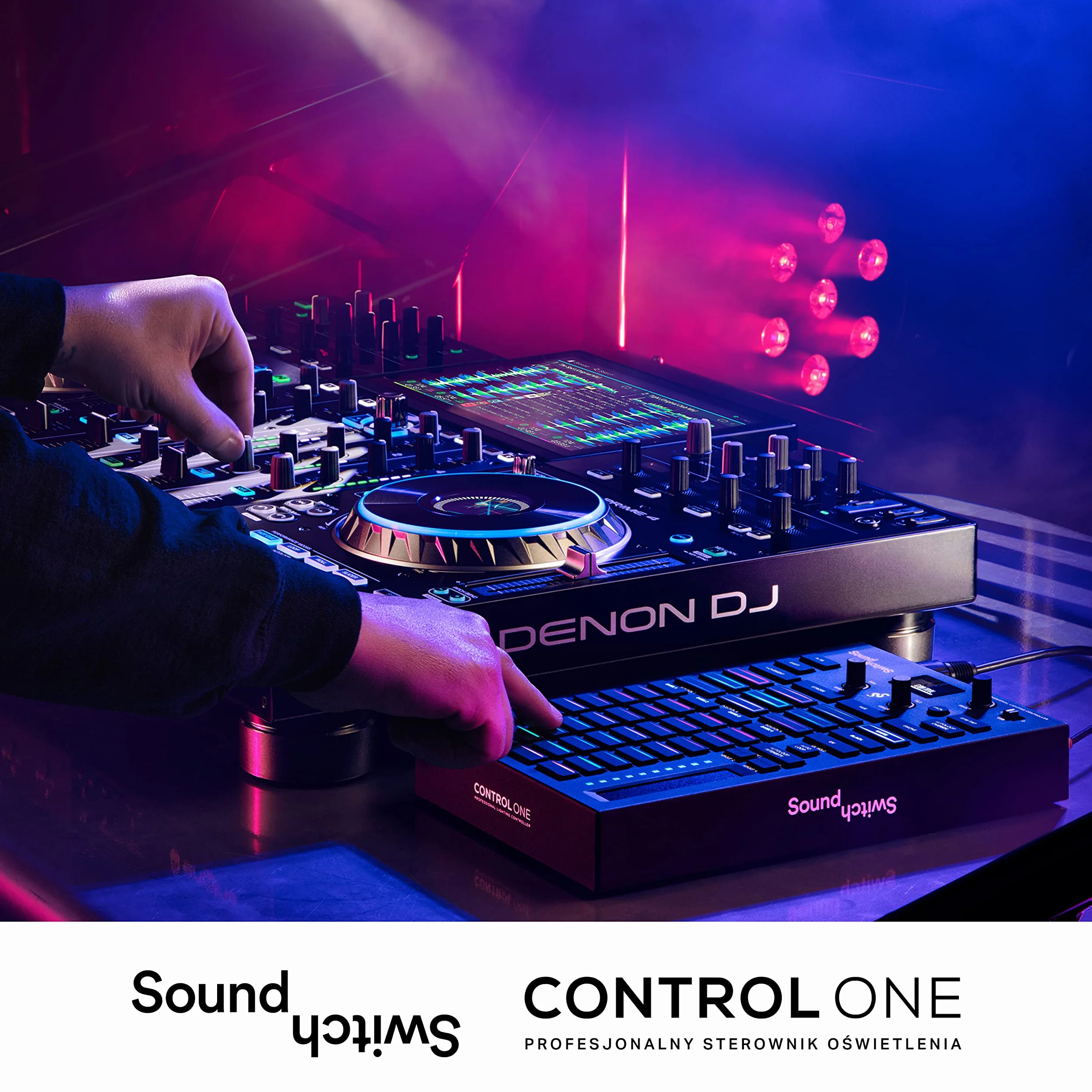 SoundSwitch Control One - Profesjonalny Sterownik DMX Oświetleniadla DJ-ów z 3-Miesięcznym Dostępem do SoundSwitch Oraz Obsługą DMX i Phillips Hue