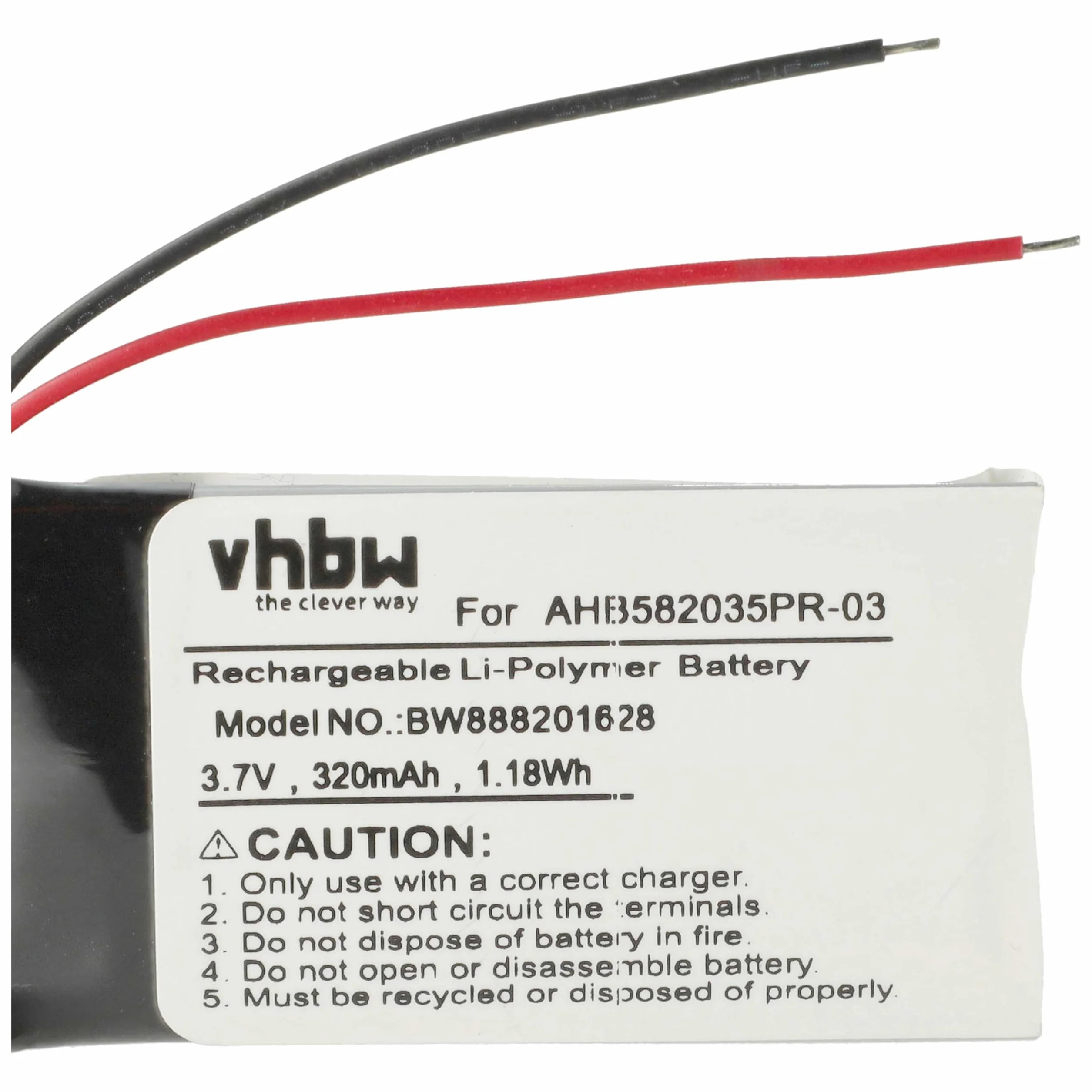 vhbw Bateria zamienna do Jabra AHB582035PR-03 do zestawu głośnomówiącego telefonu konferencyjnego (320 mAh, 3,7 V, litowo-polimerowy)