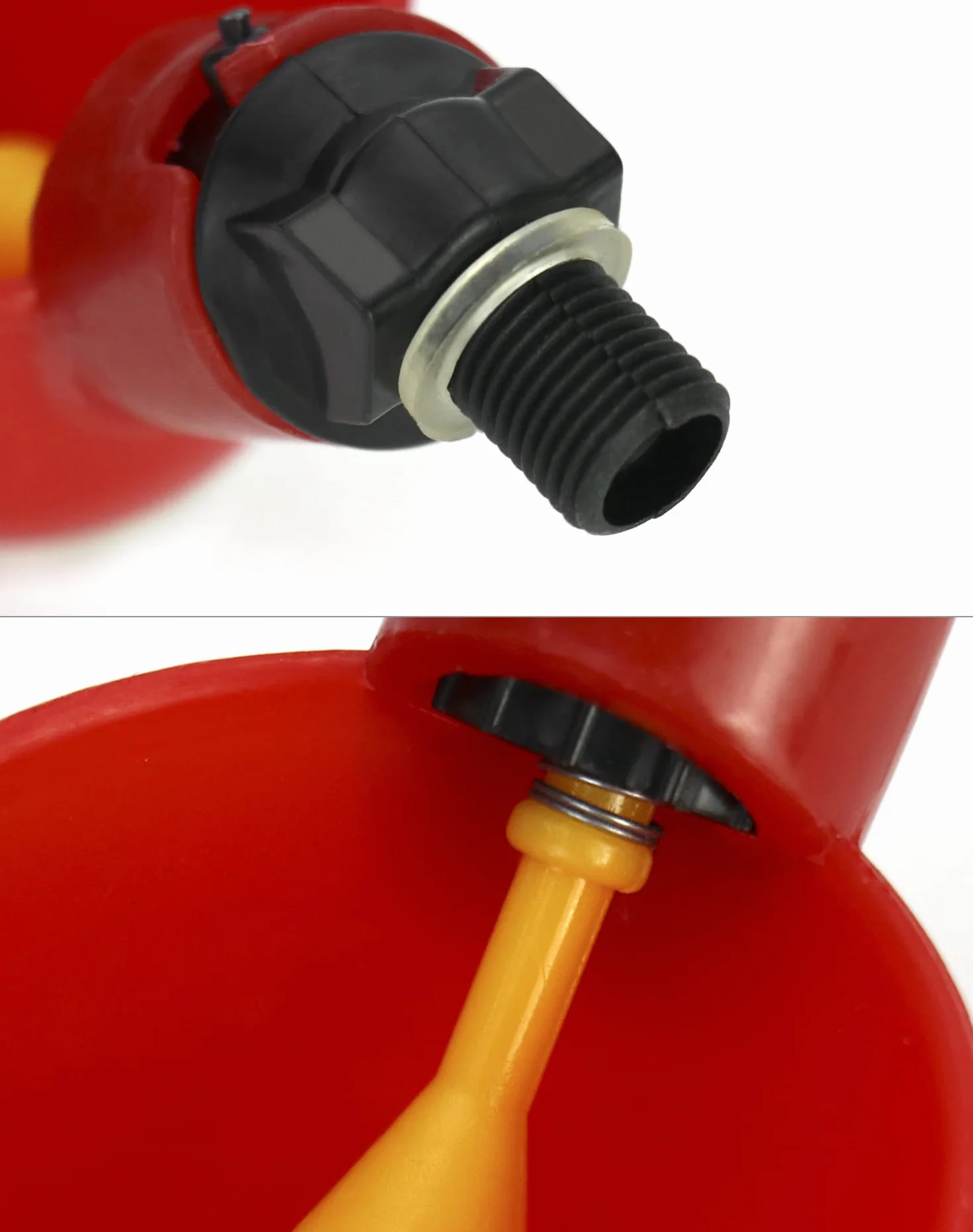 QWORK® 10 sztuk automatyczny poidła do drobiu plastikowy poidło do kurczaka, narzędzie do picia wody dla ptaków przepiórka gołąb kurczak kura (25mm, na wiadro)