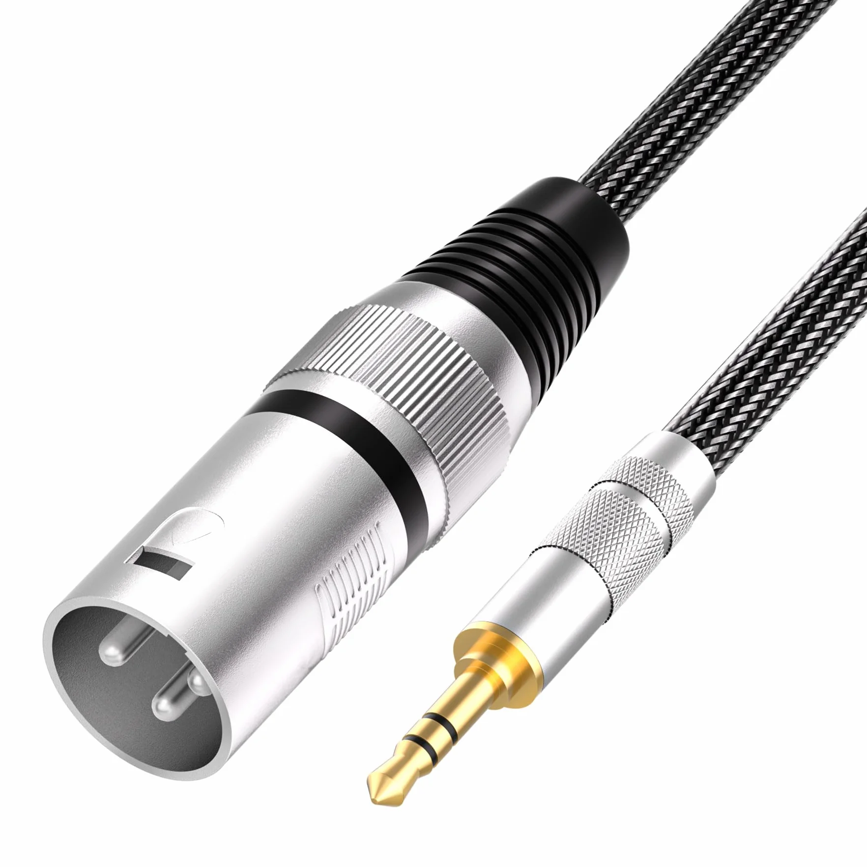 Tisino Kabel 3,5 mm TRS do XLR Męski, Niezbalansowany Stereo Mini Jack do 3-pin XLR Kabel Audio do Smartfona, Laptopa, Tabletu, Miksera, Aktywnego Głośnika i Sprzętu Audio