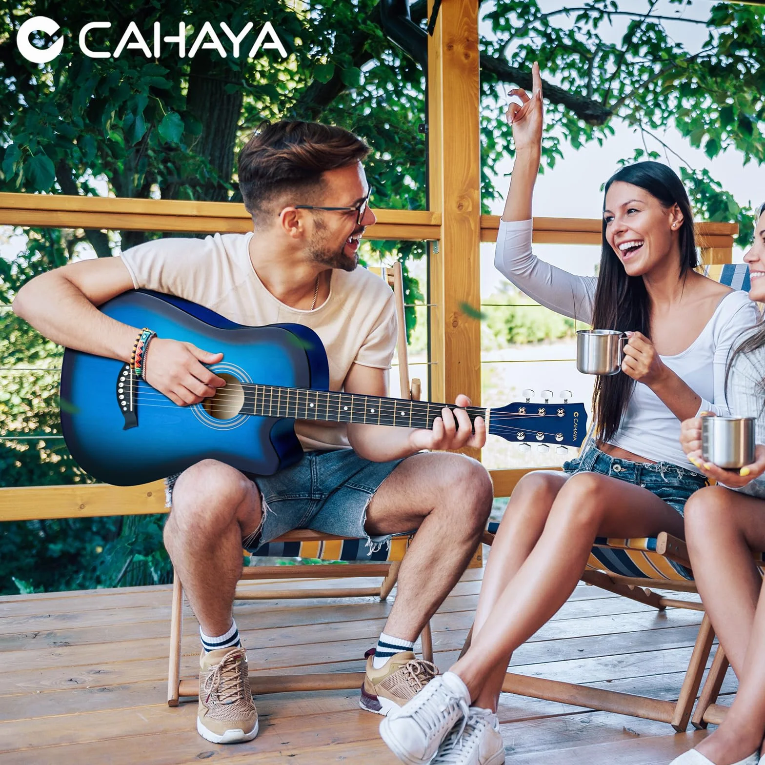 CAHAYA Gitara akustyczna 38 cali zestaw dla początkujących
