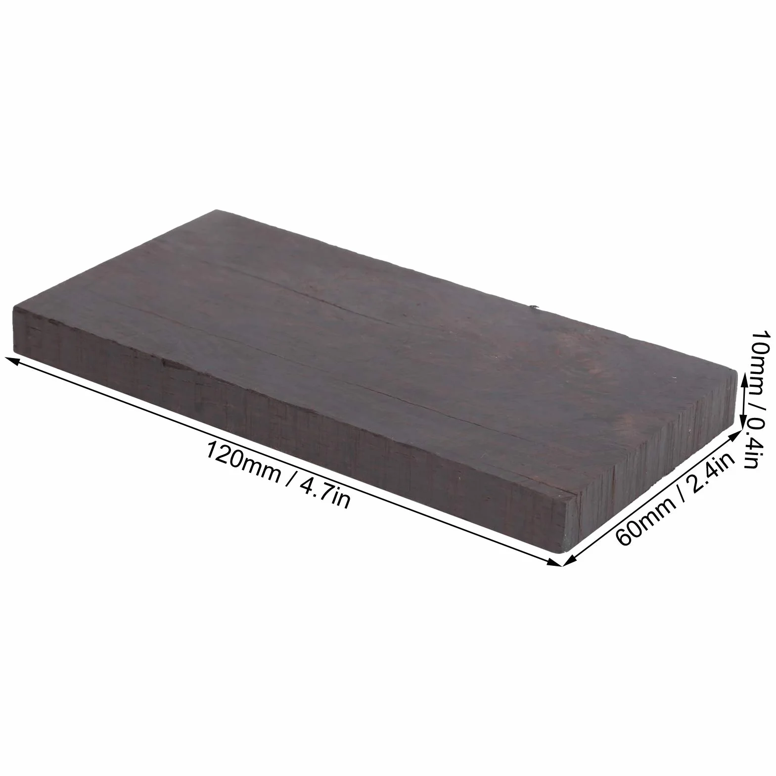 Eujgoov czarny heban drewno puste DIY Craft drewniany uchwyt akcesoria do instrumentów muzycznych (120 * 60 * 10mm)