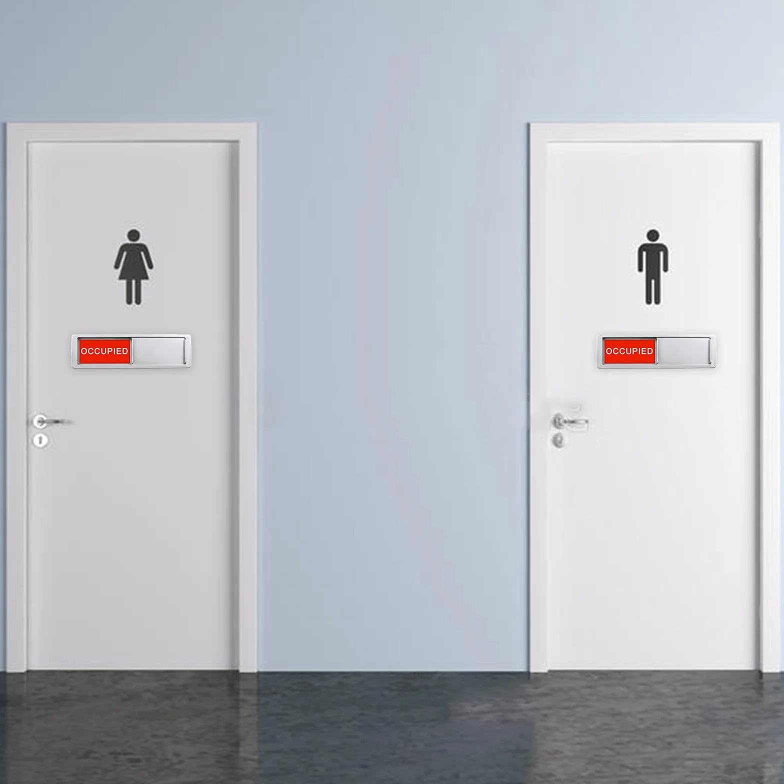 Vacant Occupied Privacy Sign, Vacant Occupied Door Sign for Home Office Restroom Conference Hotels Hospital, Slider Door Indicator Tells Whether Room Vacant or Occupied, 7'' x 2'' - Silver