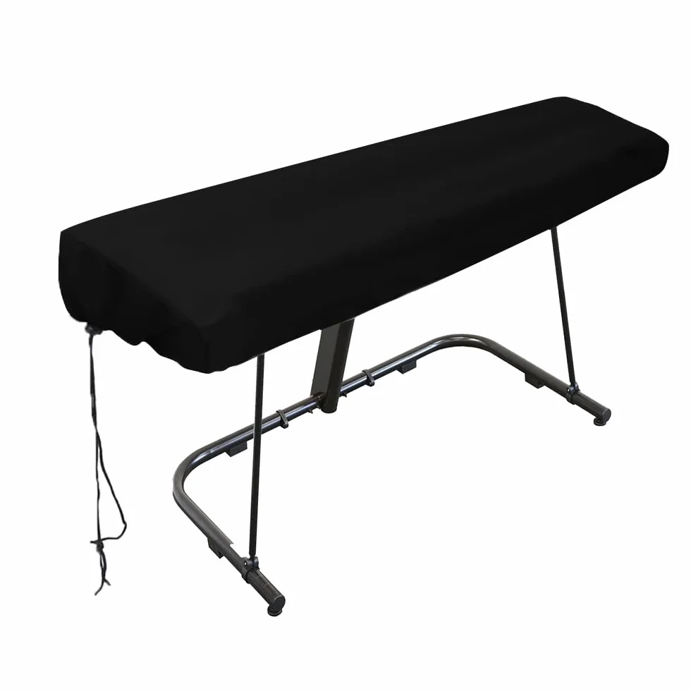 Pokrywa na klawiaturę fortepianową, stretch osłona ochronna z regulowanym, elastycznym sznurkiem i blokadą na 88 przycisków, pianino cyfrowe Yamaha Roland konsoli i wielu innych (czarna)