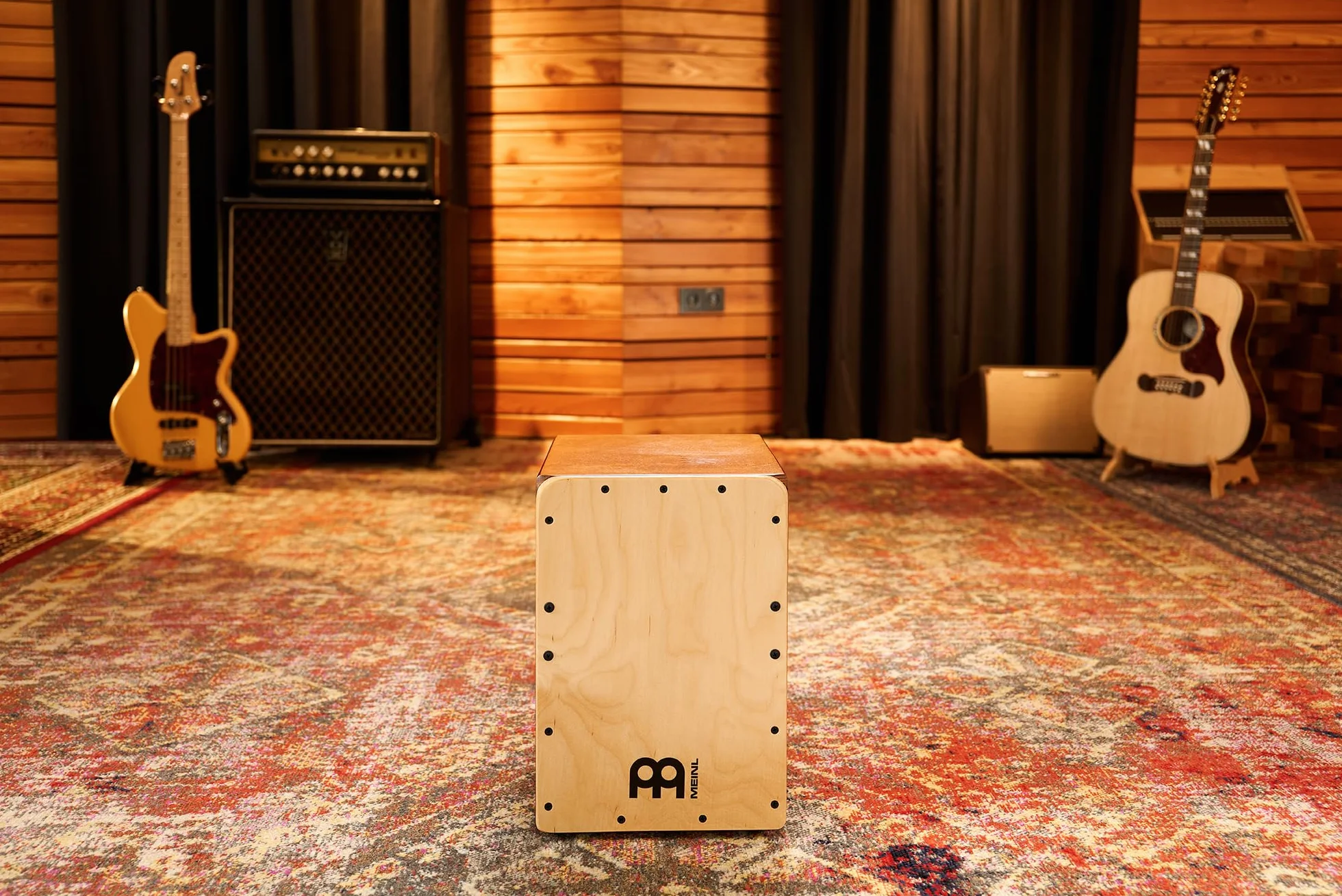 Meinl Percussion Jam Cajon Instrument Mały Cajon dla Dzieci i Dorosłych Panel Przedni Brzoza Bałtycka JC50AB-B