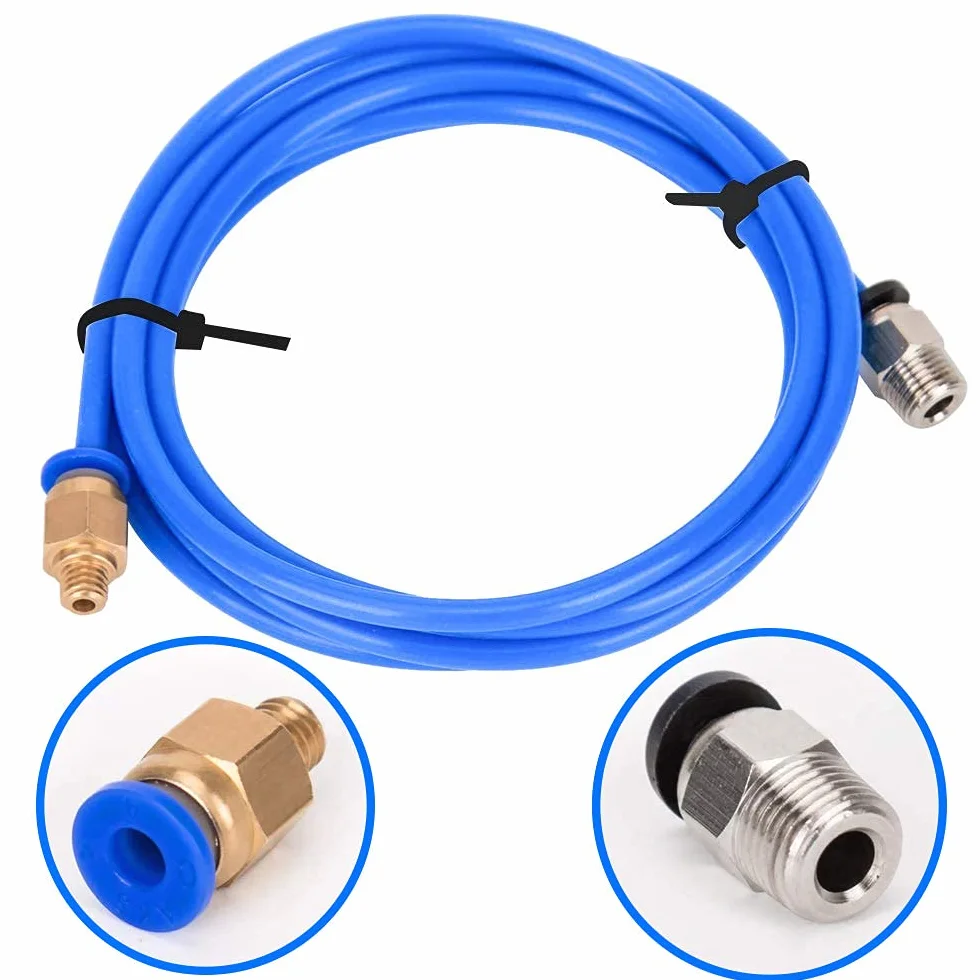 MMOBIEL Bowder wąż 3D z PTFE 1 m, seria XS 1,75 mm, filament, kompatybilny z nadajnikiem 3D V2 / Ender 3 / Ender 3 Pro/Ender 5/ CR-10/10S 20/20 Pro w zestawie 2 x armatura i nóż PC4-M10