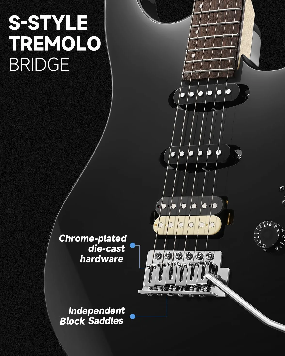 Donner DMT-66 pełnowymiarowa gitara elektryczna zestaw startowy czarna