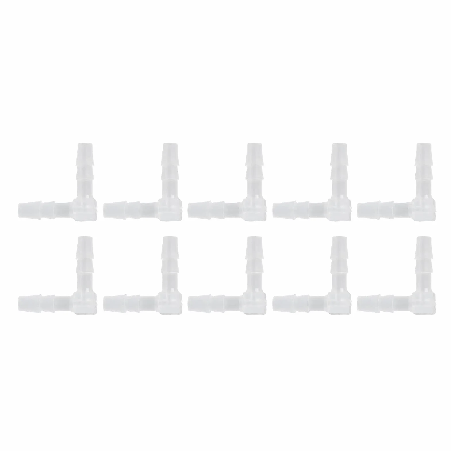 10 Sztuk Plastikowe Kolanko Króciec do Węża Kolanko 90 Stopni Króciec do Węża Złączka z Tworzywa Sztucznego Plastikowe Równe Złącze Kolczaste Adapter (4 mm)