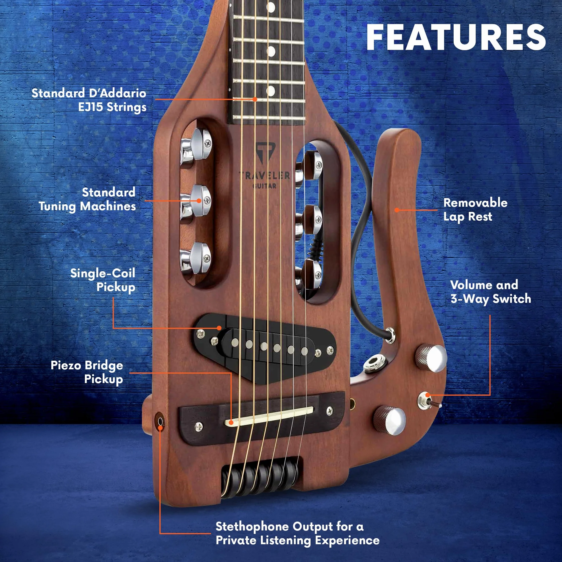 Traveler Guitar Seria Pro Gitara Elektryczna, Antique Brown, 24 3/4"