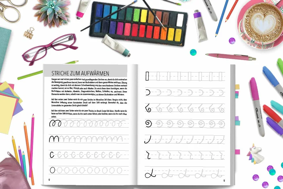 Anfängerhandbuch für moderne Kalligrafie und Hand Lettering für Kinder