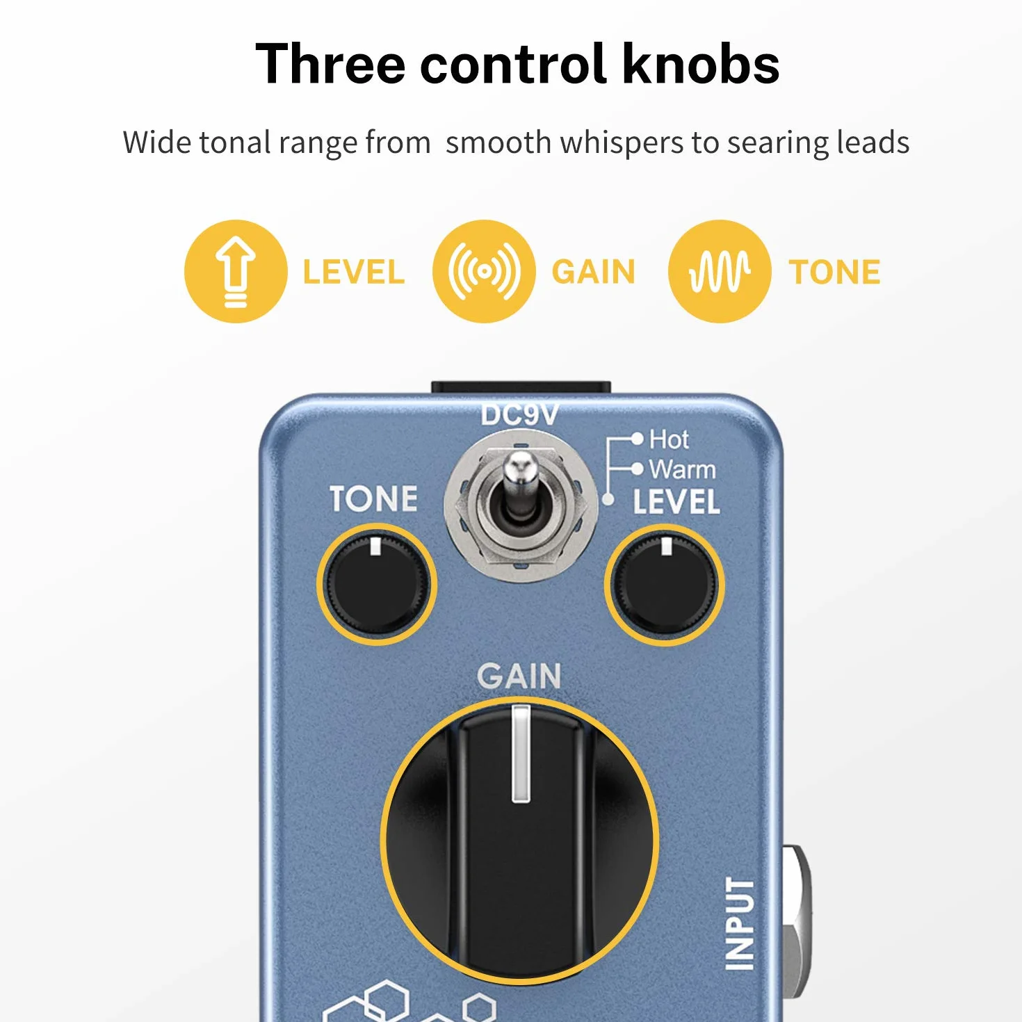 Donner Pedał gitarowy Overdrive Blues Drive Vintage Overdrive efekt ciepła / Hot Tryby True Bypass