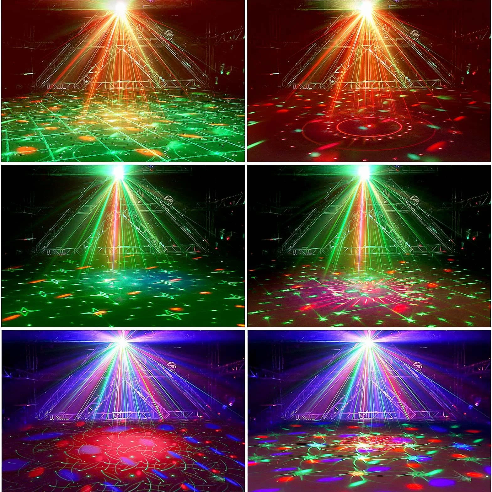 Nigecue Lampa dyskotekowa 4 w 1 z pilotem zdalnego sterowania, sterowanie muzyką z funkcją stroboskopu, sterowanie głosem LED, lampa imprezowa DJ z kablem USB, 2 m, na Halloween, Boże Narodzenie, do