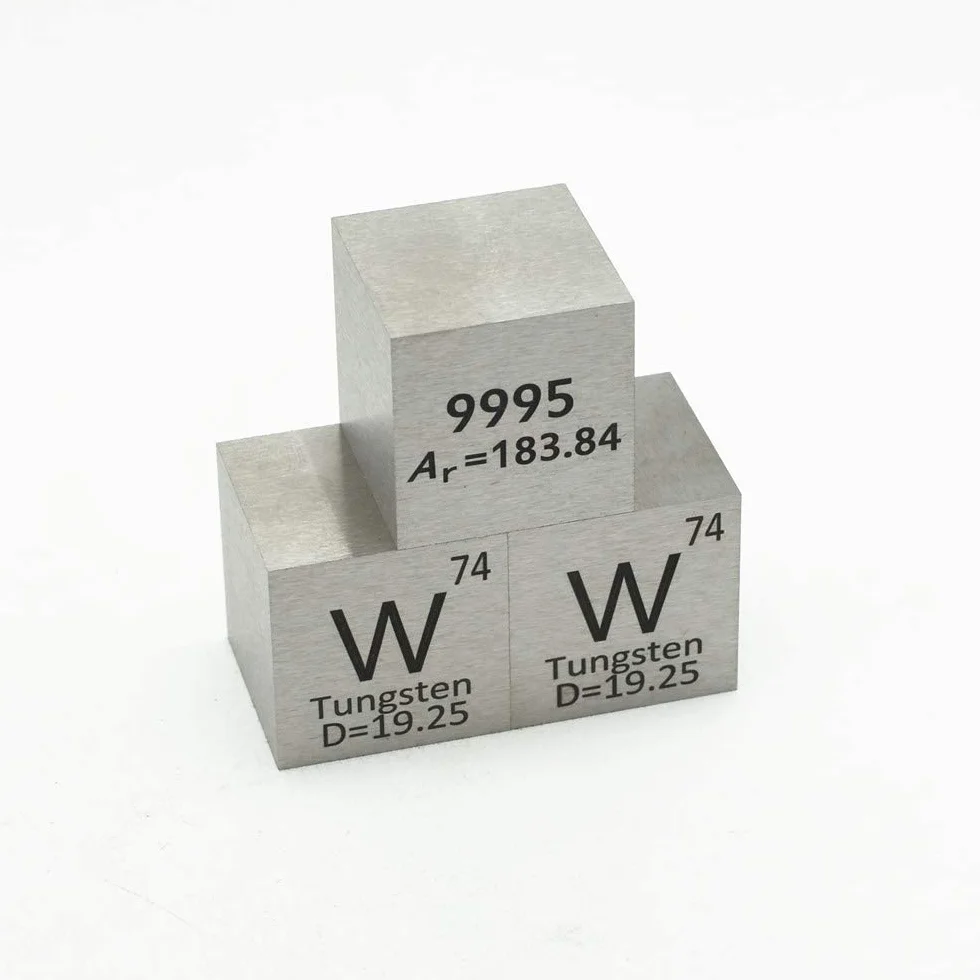 Wolfram Element W Gęstość Cube - Element Kolekcja Okresowa Tabela - Laboratorium Eksperyment Materiał DIY Display,25.4mm / 1inch