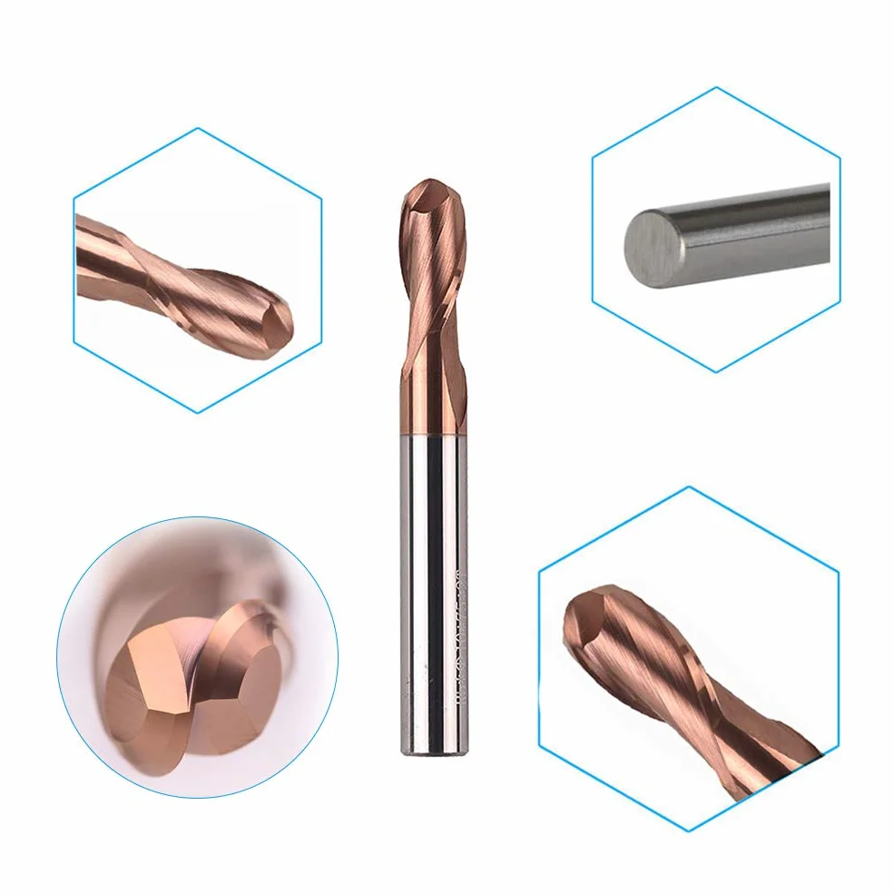 Frez do frezów o średnicy 4,5 mm, średnica chwytu 10 mm, trwały frez wolframowy HRC 55 do metalowej stali żelaznej TiAIN powłoka … (6,0 mm)