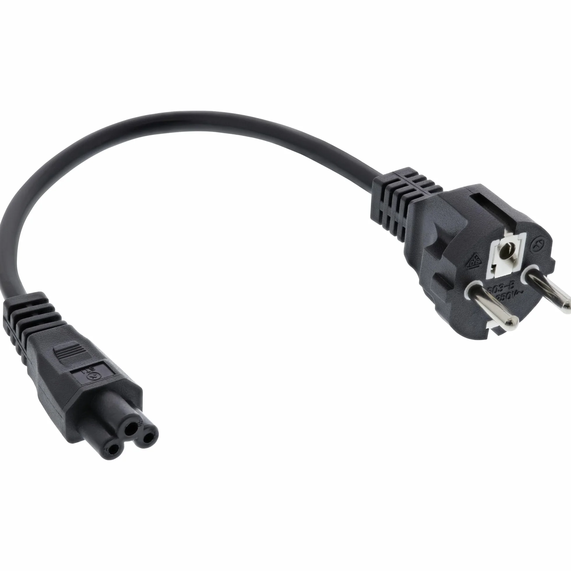 InLine® 16656T przewód zasilający do notebooka, 3-biegunowe złącze, czarny, 0,3 m