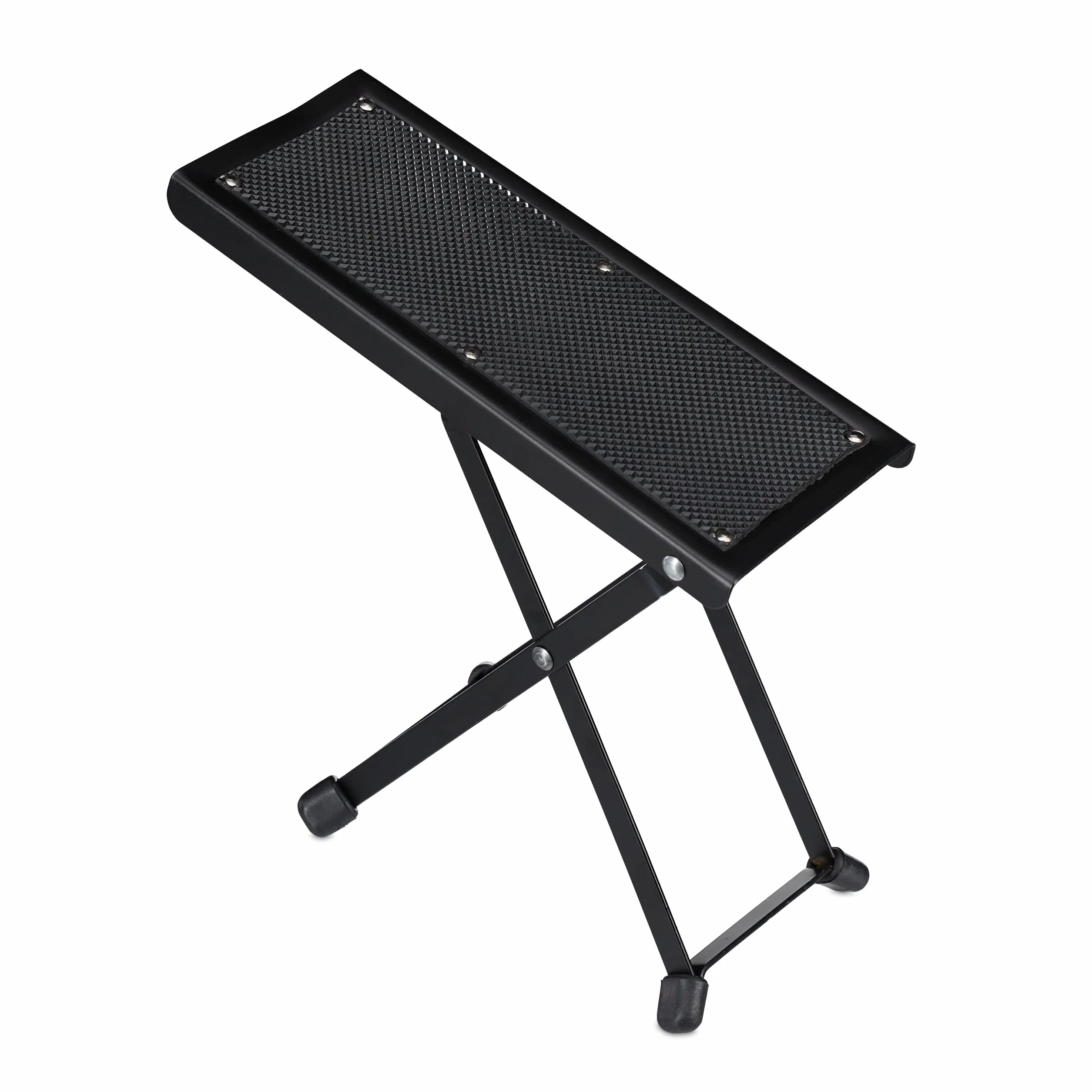 Relaxdays Podnóżek gitarowy, ergonomiczna pozycja, antypoślizgowy, składany, 4 ustawienia wysokości, stojak na gitarę, czarny, 1 sztuka