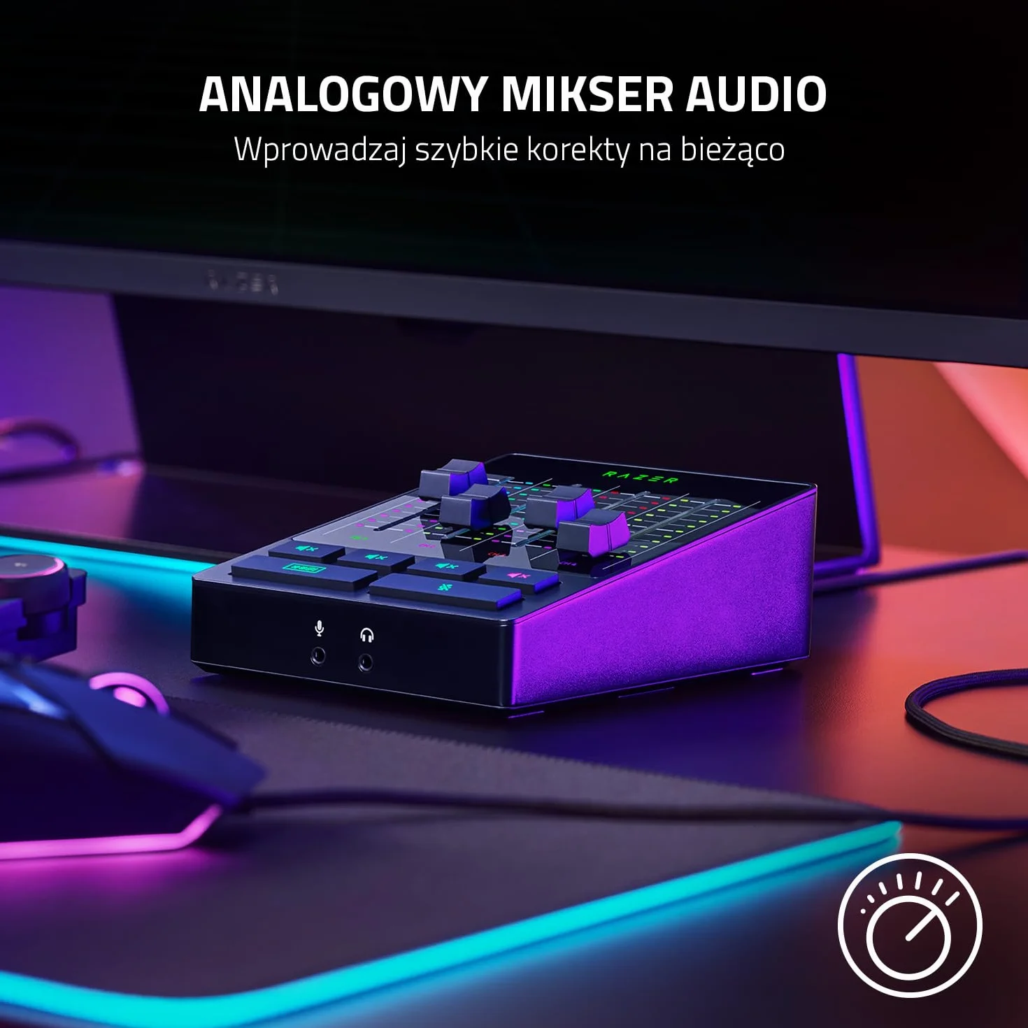 Razer Audio Mixer 4-kanałowy analogowy mikser audio z XLR czarny