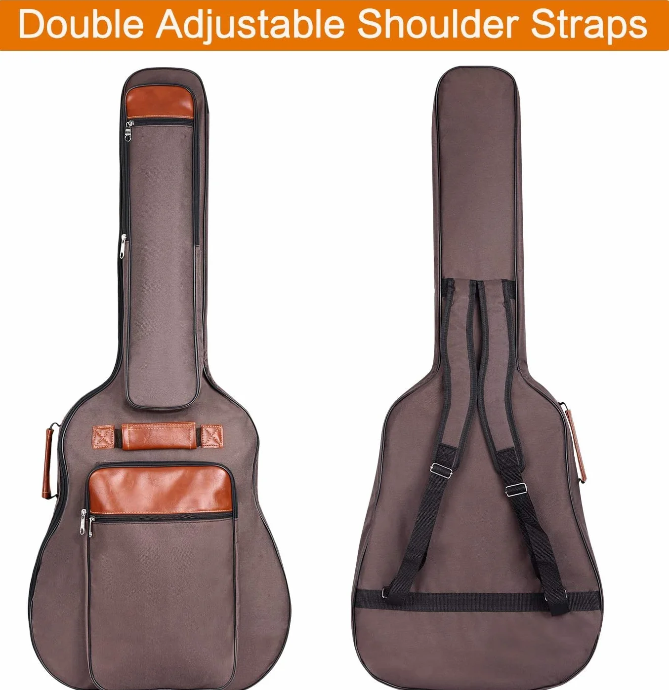 CAHAYA pokrowiec na gitarę akustyczną Gig Bag, 40"/41"/42", wodoszczelny pokrowiec na gitarę Bag Braun, 12 mm, wyściełany, do gitary koncertowej ulepszona wersja CY0150