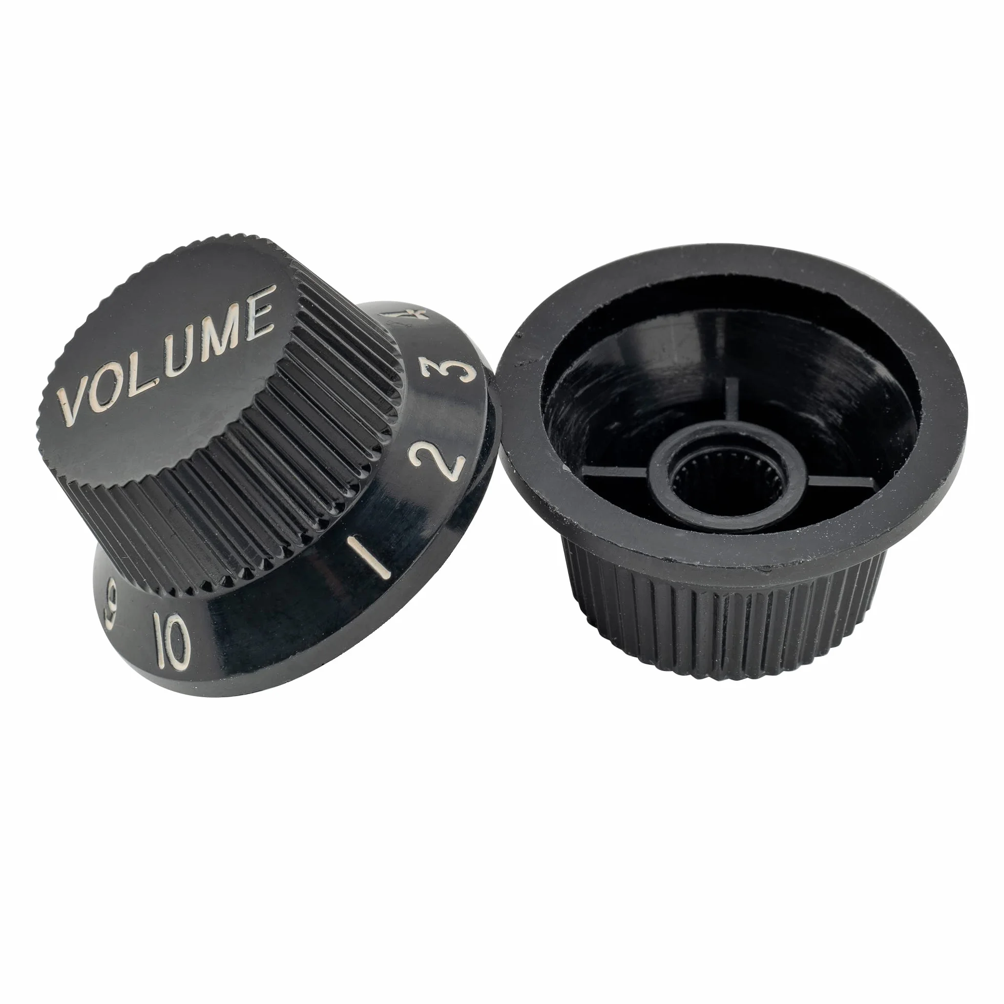 Musiclily Pro Calowa Gałka Potencjometru Strat Knobs 1 Volume 2 Tone do Gitary Elektryczny Typu Stratocaster, Czarny(3 szt.)