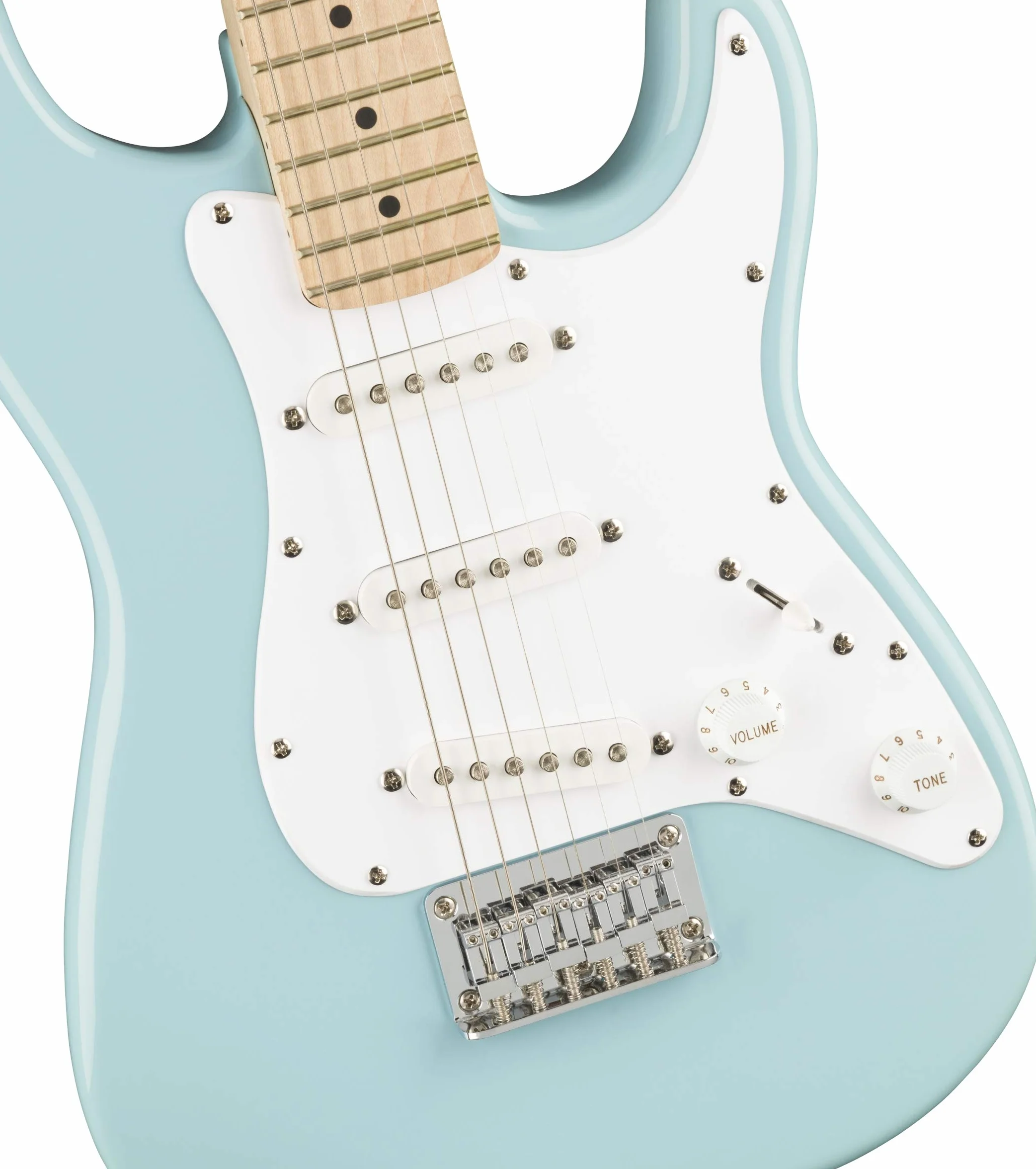 Fender Squier Mini Stratocaster podstrunnica klonowa niebieski Daphne Blue