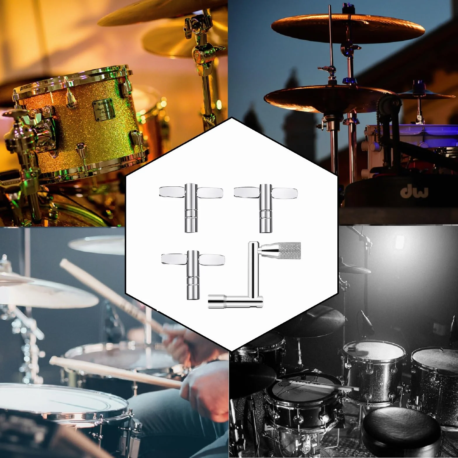 Bavooty Klucz Perkusyjny 4 sztuki Metalowy Tuning Keys Do Instrumentów Perkusyjnych