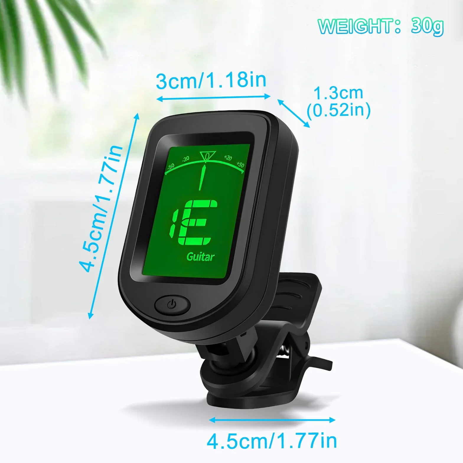 Jinlaili Tuner gitarowy,Uniwersalny tuner,Tuner Chromatyczny Klip,Elektroniczny Tuner,Cyfrowy Tuner z 360° Kolorowy Wyświetlacz LCD, do Gitary, Bas, Ukulele, Skrzypce