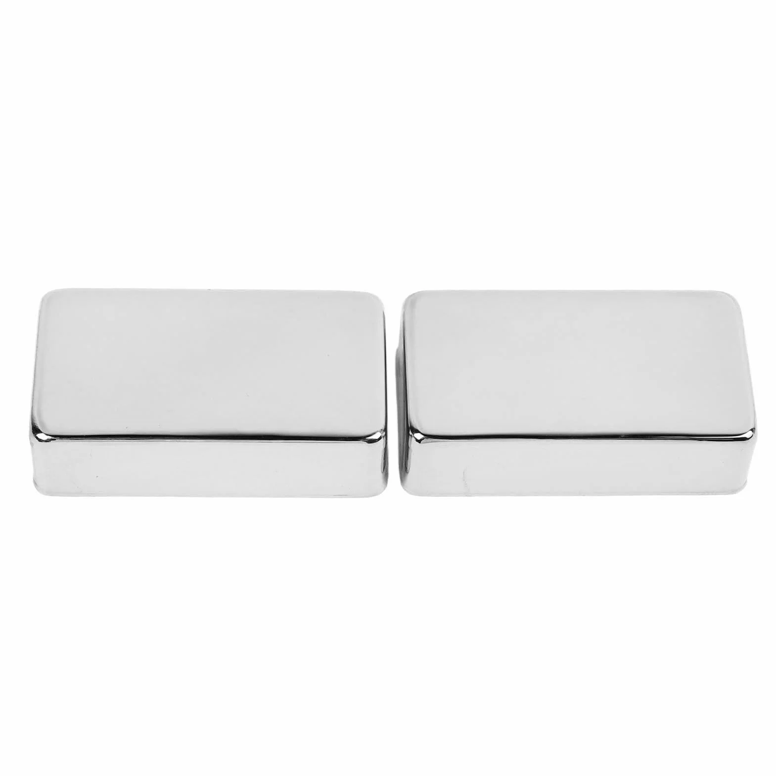 Brass Humbucker Pickup Covers | Sealed Design Blocks Particles/Interference | Dual Coil Electric Guitar Pickup Cover | Easy Installation for Many Guitars (Srebrny)