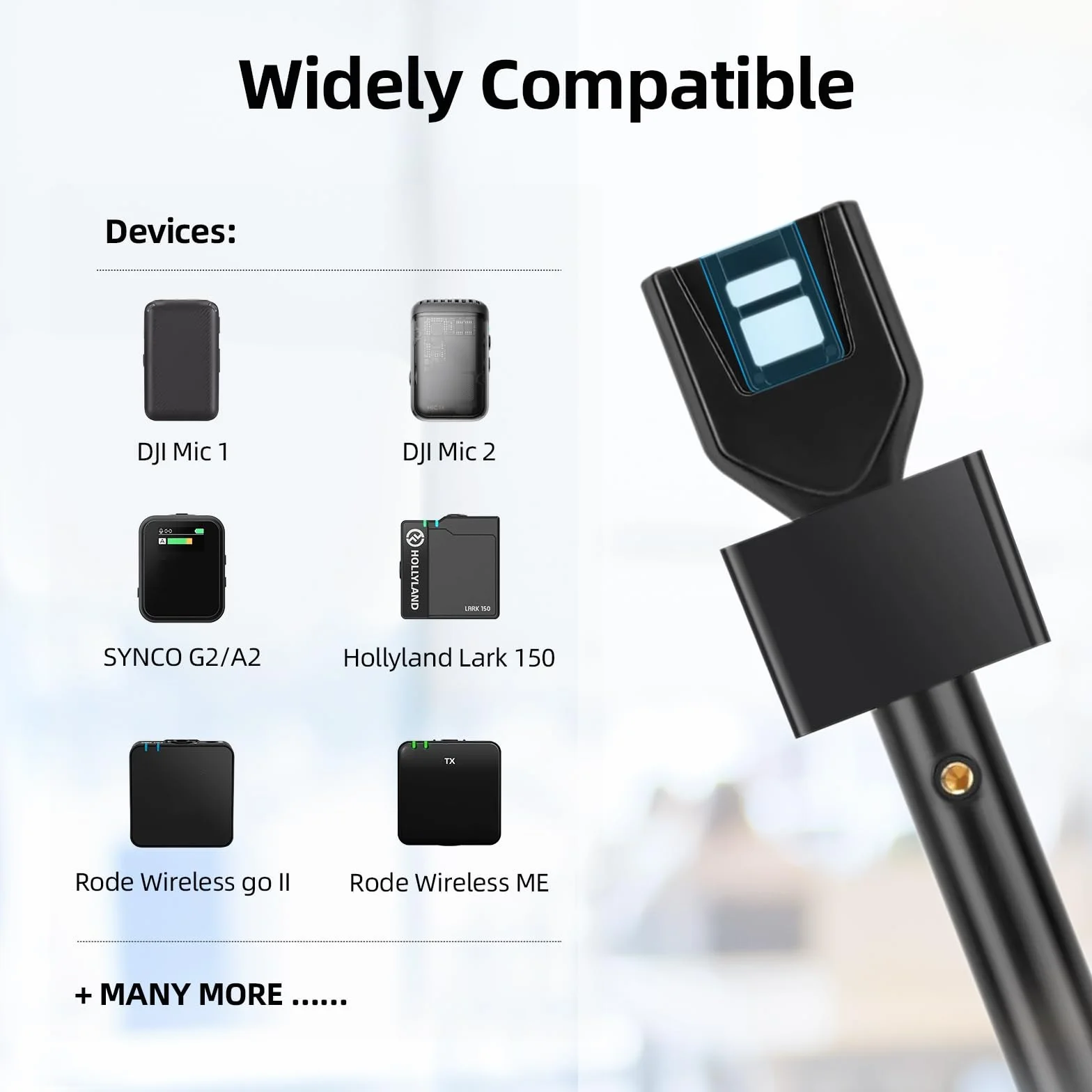 Stojak na mikrofon DJI Mic Handle Rode bezprzewodowy Go Grip z gwintem 1/4 cala 3 kolorowa pianka adapter flagi